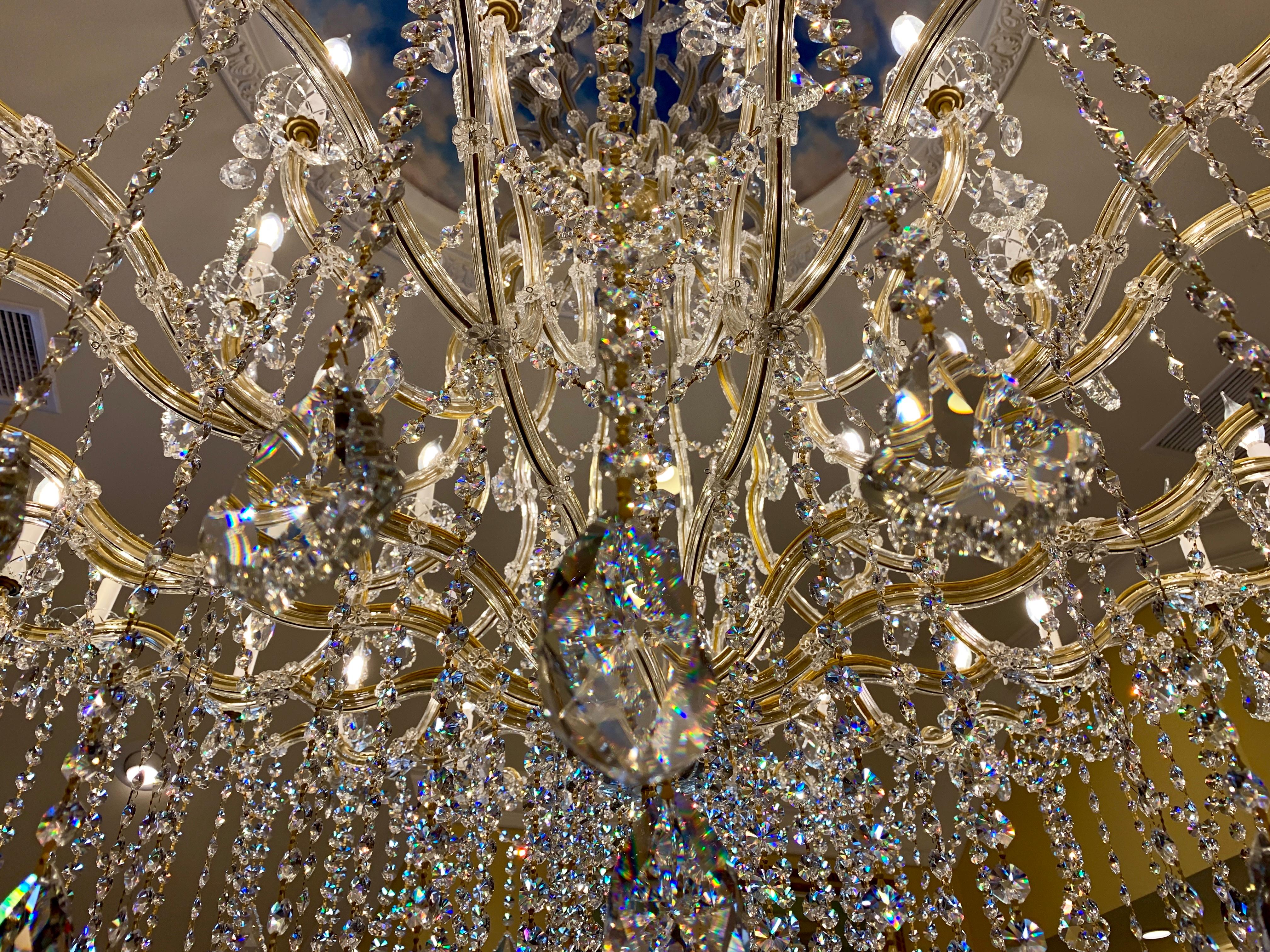 Huge 37 Light Maria Theresa Empire Swarovski Crystal Olde World Gold Chandelier 4