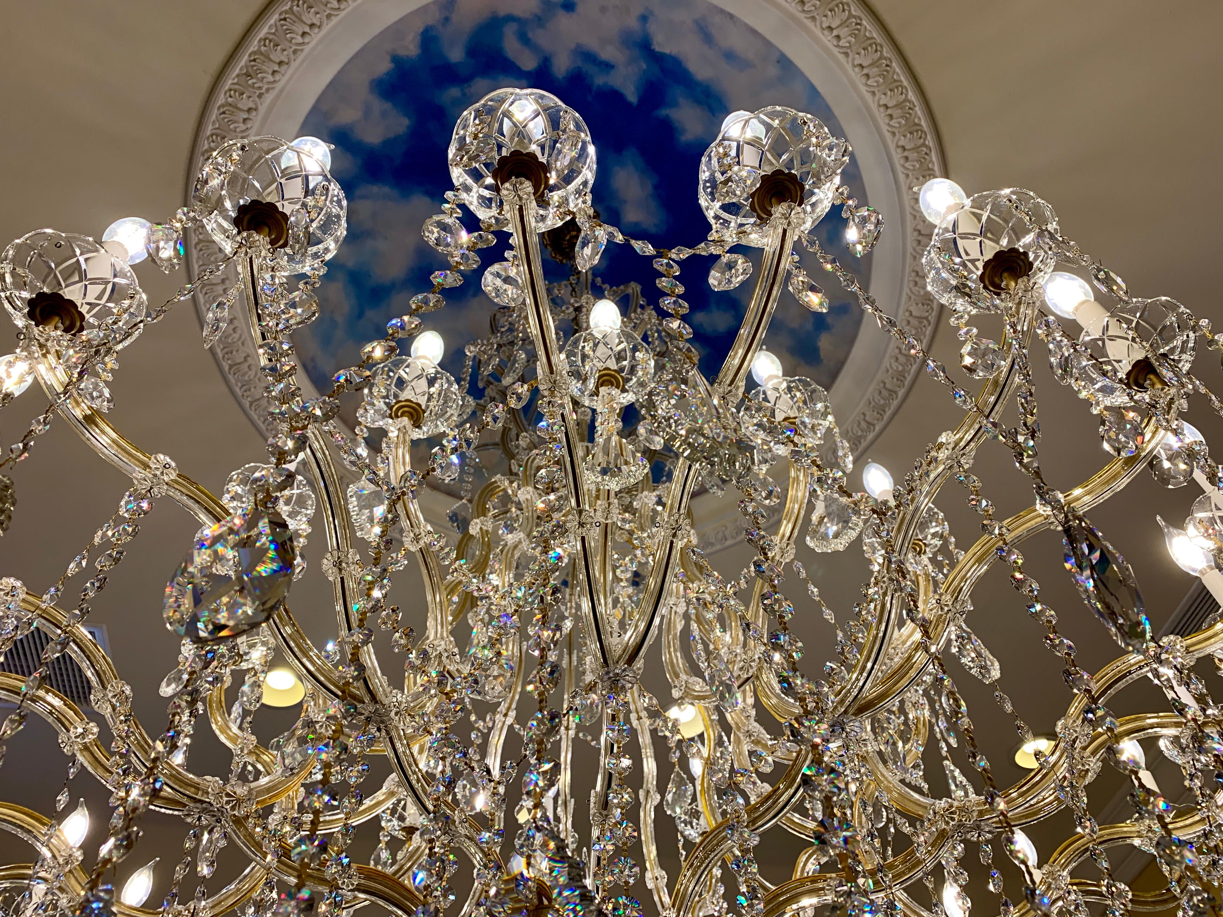 Contemporary Huge 37 Light Maria Theresa Empire Swarovski Crystal Olde World Gold Chandelier