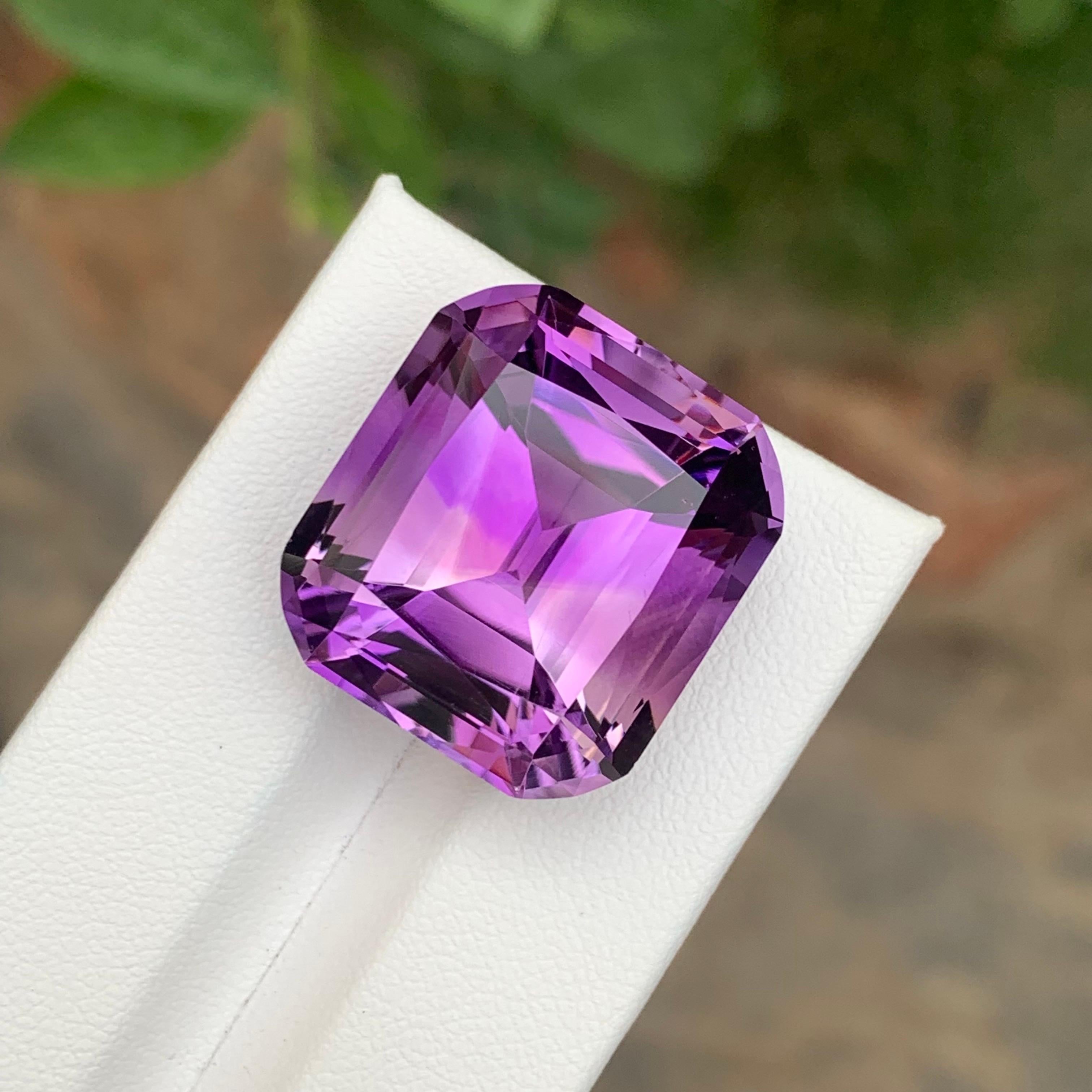 Huge 38.55 Carat Natural Loose Amethyst Cushion Shape Gemstone For Sale 4