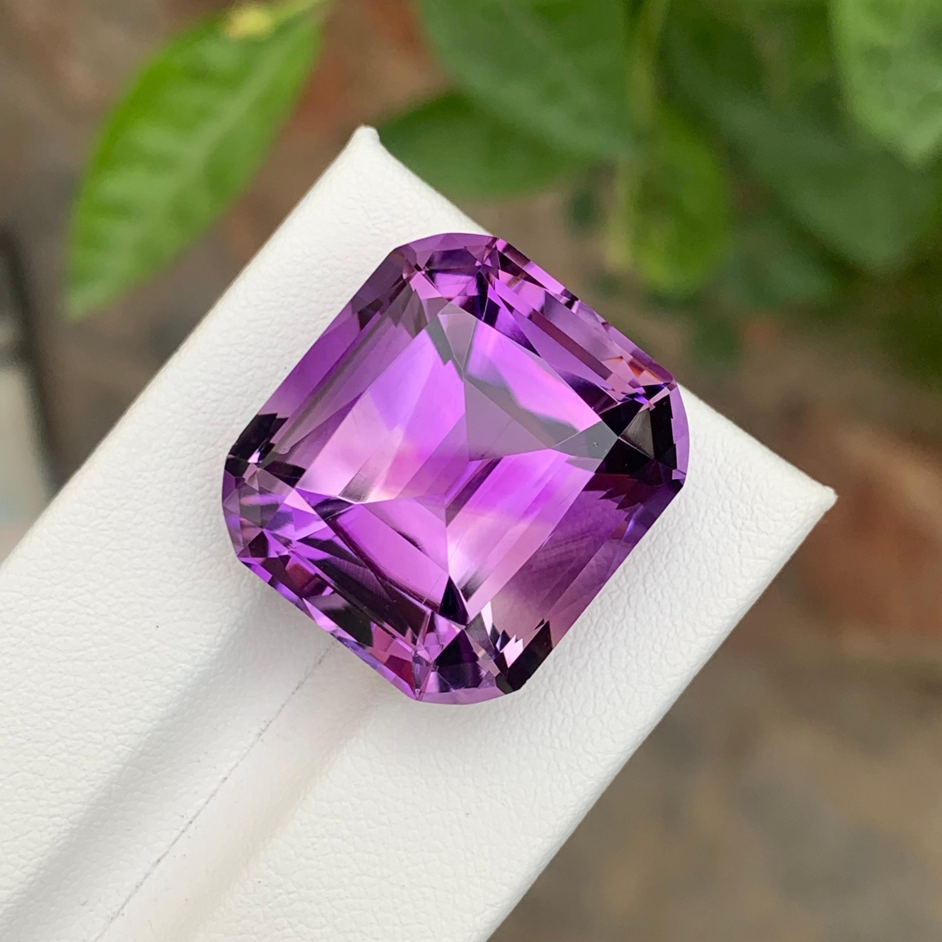 Huge 38.55 Carat Natural Loose Amethyst Cushion Shape Gemstone For Sale 5