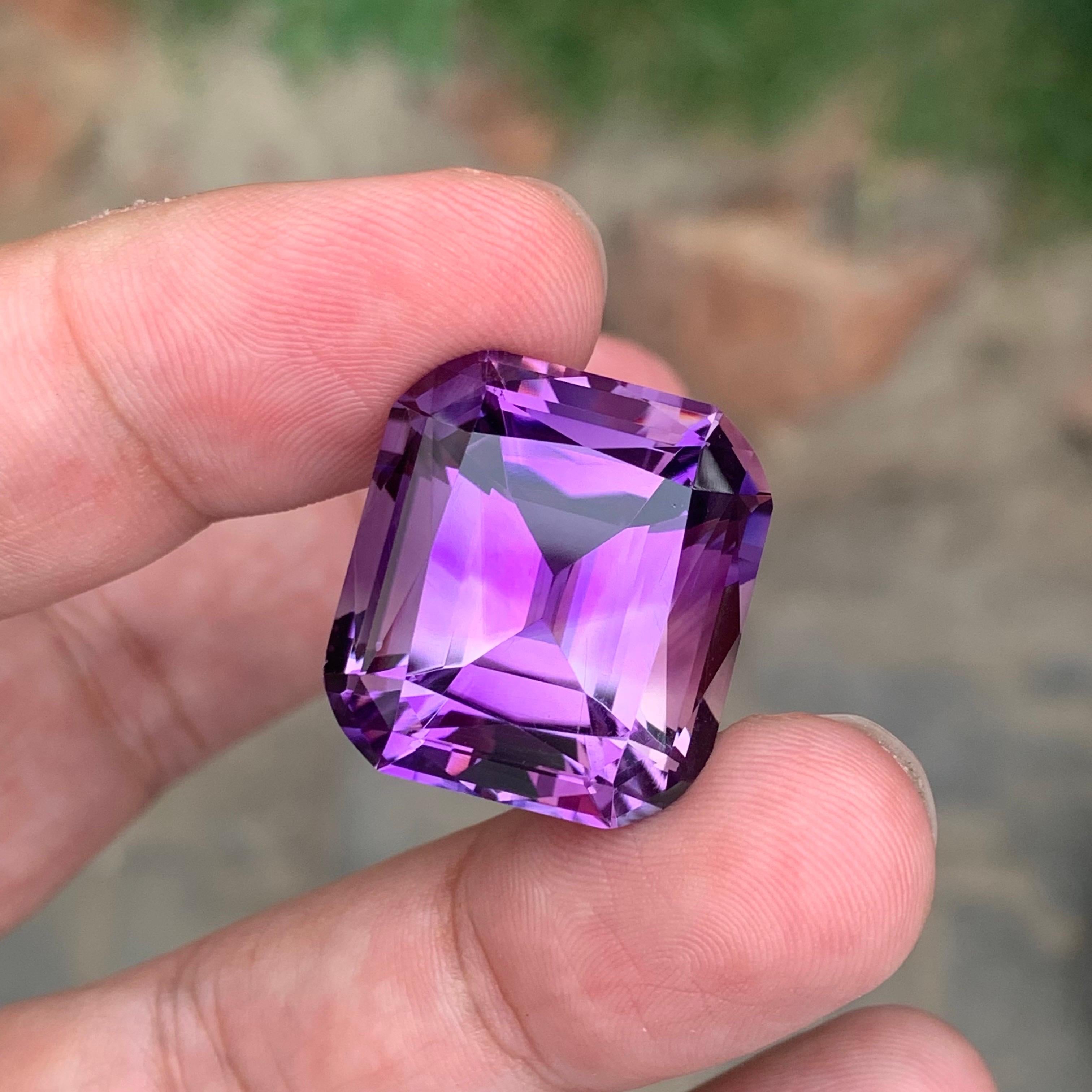 Arts and Crafts Huge 38.55 Carat Natural Loose Amethyst Cushion Shape Gemstone For Sale