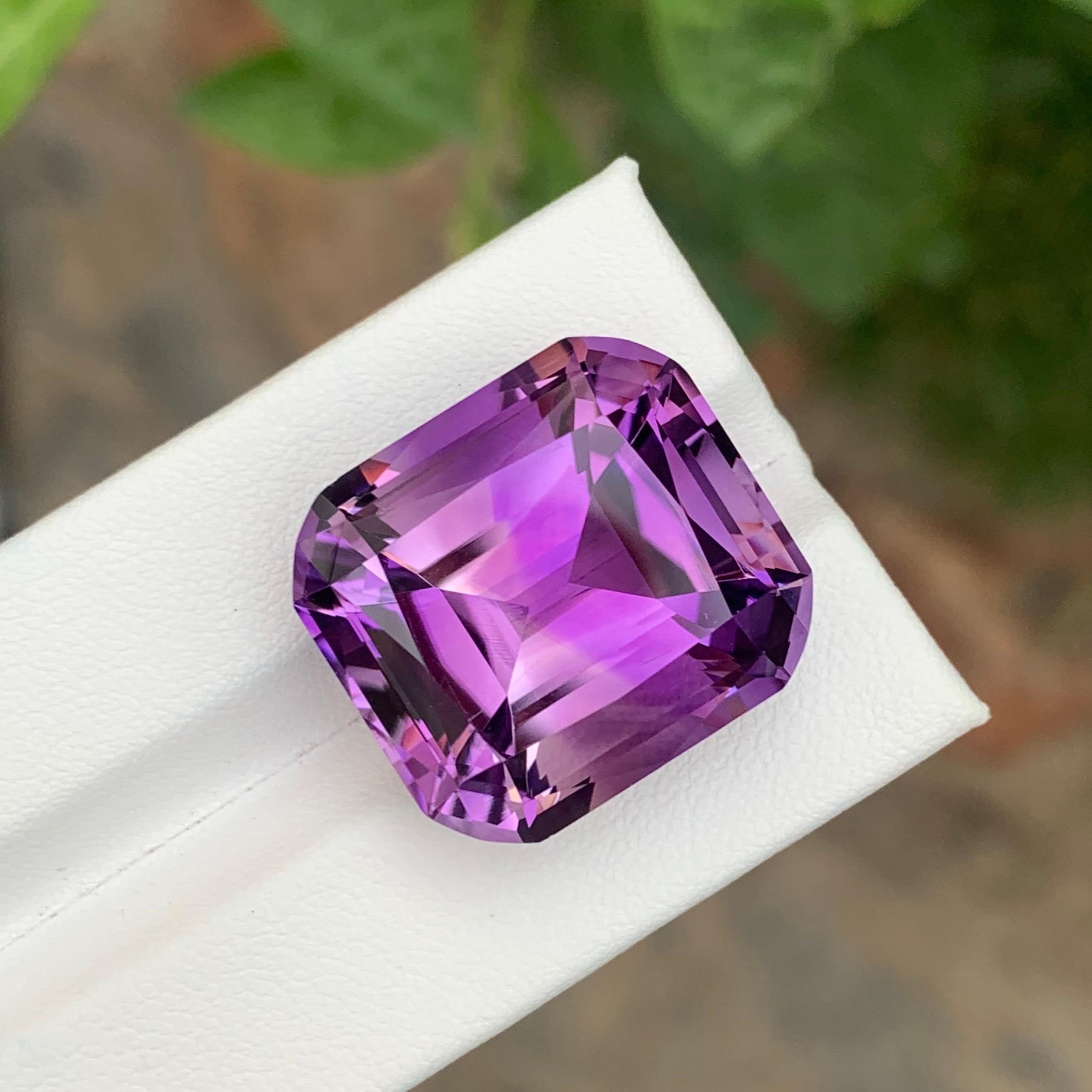 Huge 38.55 Carat Natural Loose Amethyst Cushion Shape Gemstone For Sale 1
