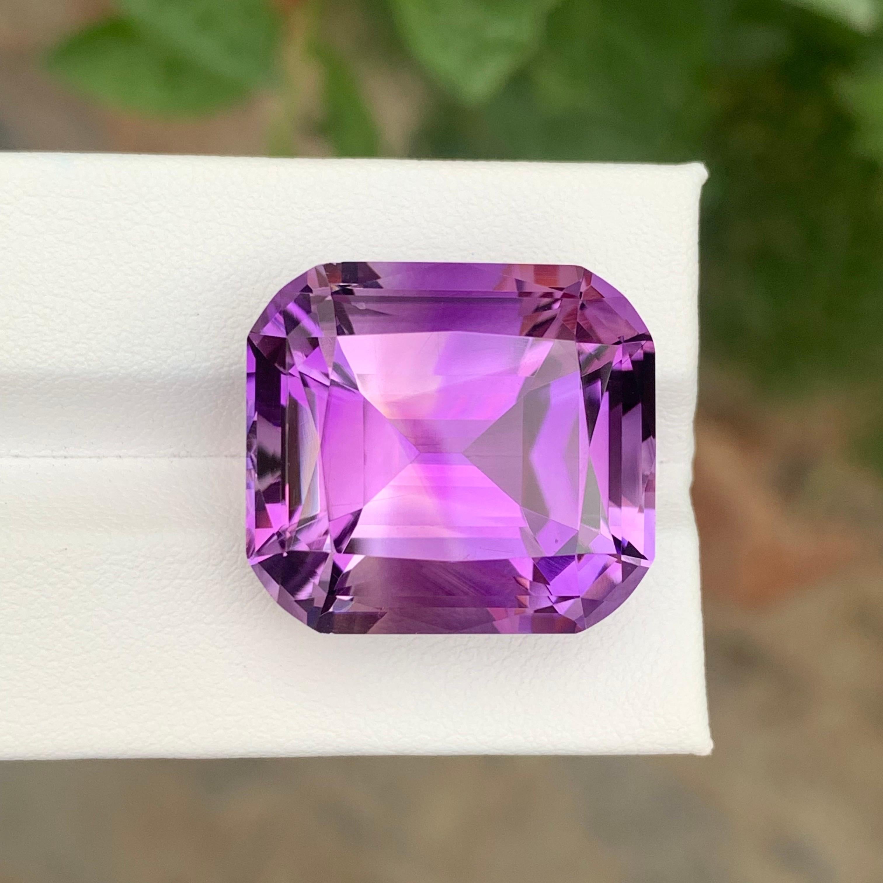 Huge 38.55 Carat Natural Loose Amethyst Cushion Shape Gemstone For Sale 2
