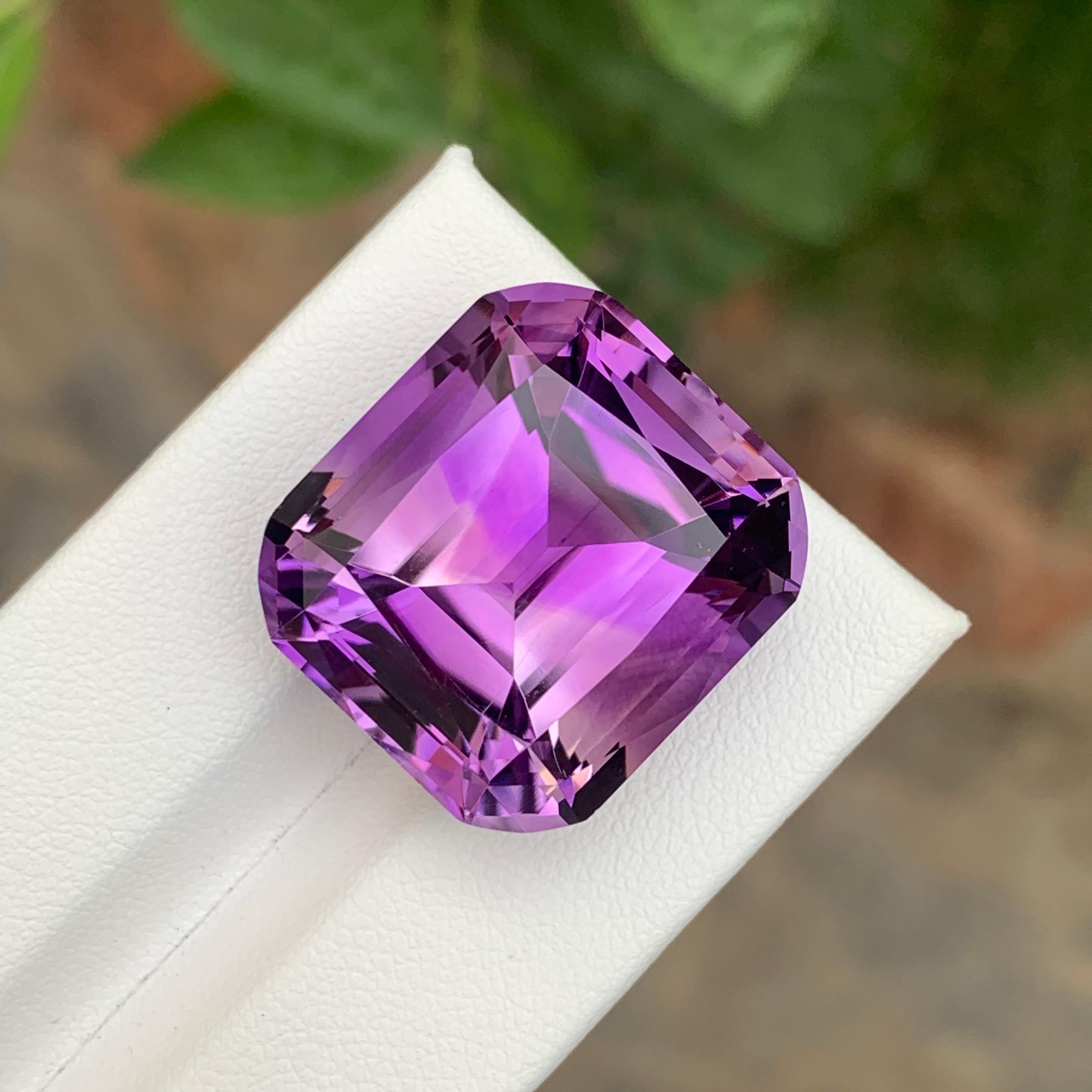 Huge 38.55 Carat Natural Loose Amethyst Cushion Shape Gemstone For Sale 3