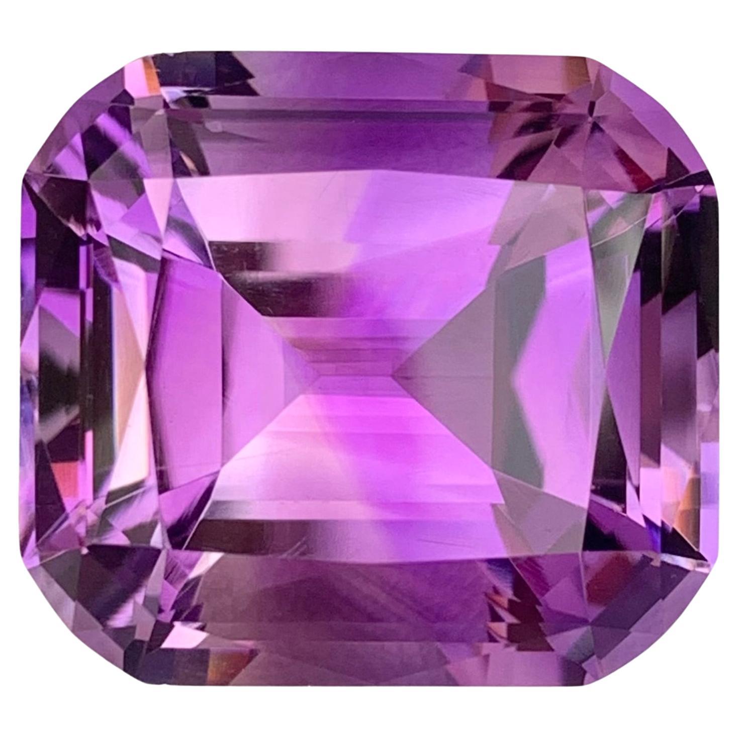 Huge 38.55 Carat Natural Loose Amethyst Cushion Shape Gemstone For Sale