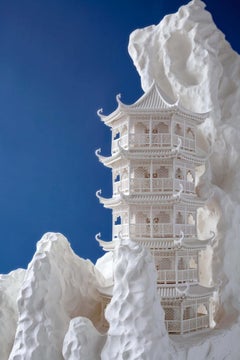 Huge 3D Sculpture of a Chinese Temple Mountain Made of Paint by Secunda