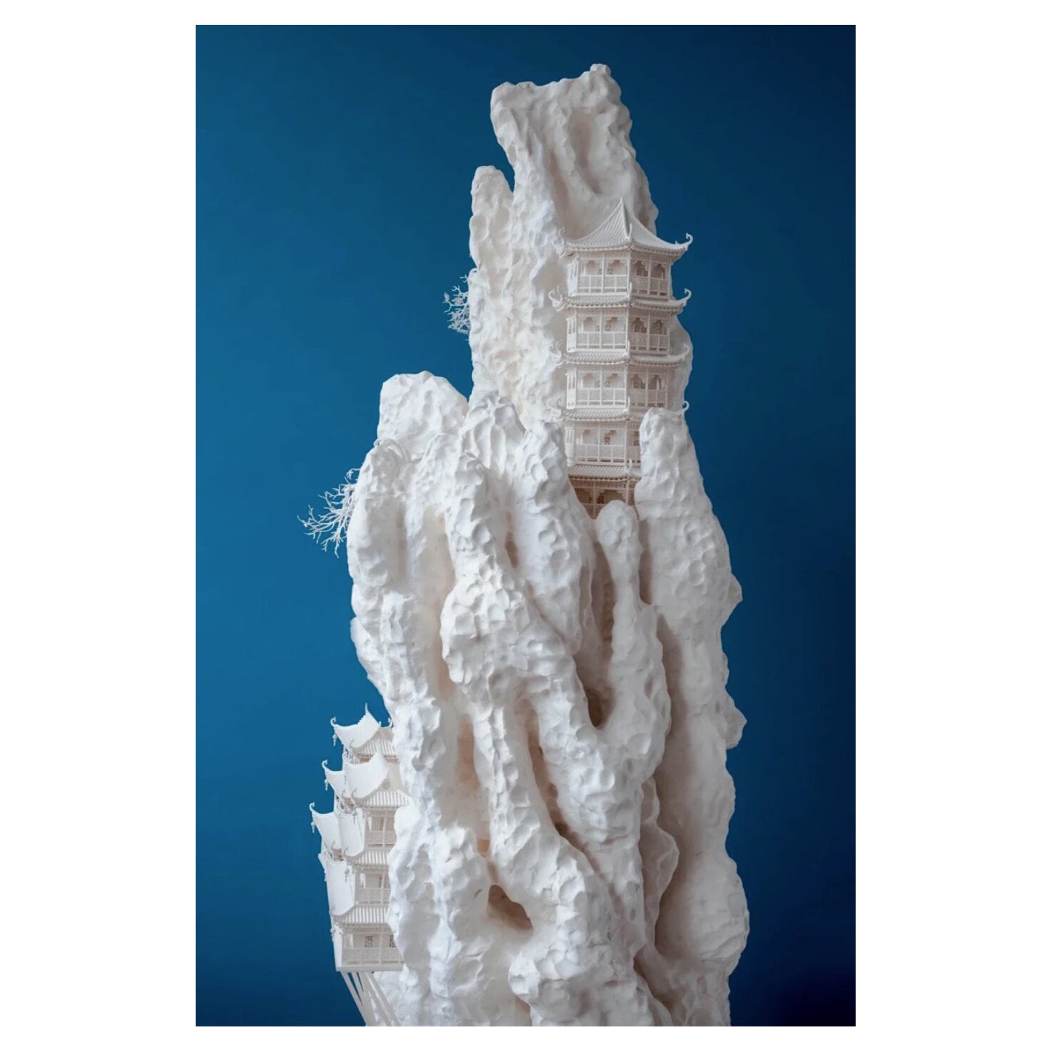 Huge 3D Sculpture of a Chinese Temple Mountain Made of Paint by Secunda For Sale