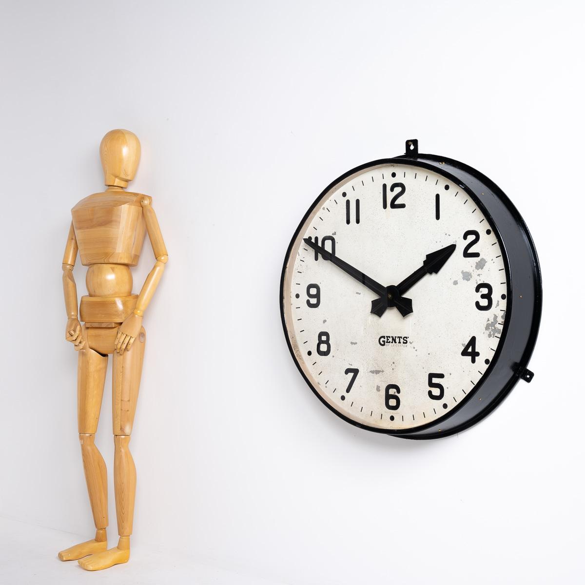 Huge 42 Inch Diameter Reclaimed Factory Wall Clock By Gents Of Leicester For Sale 5