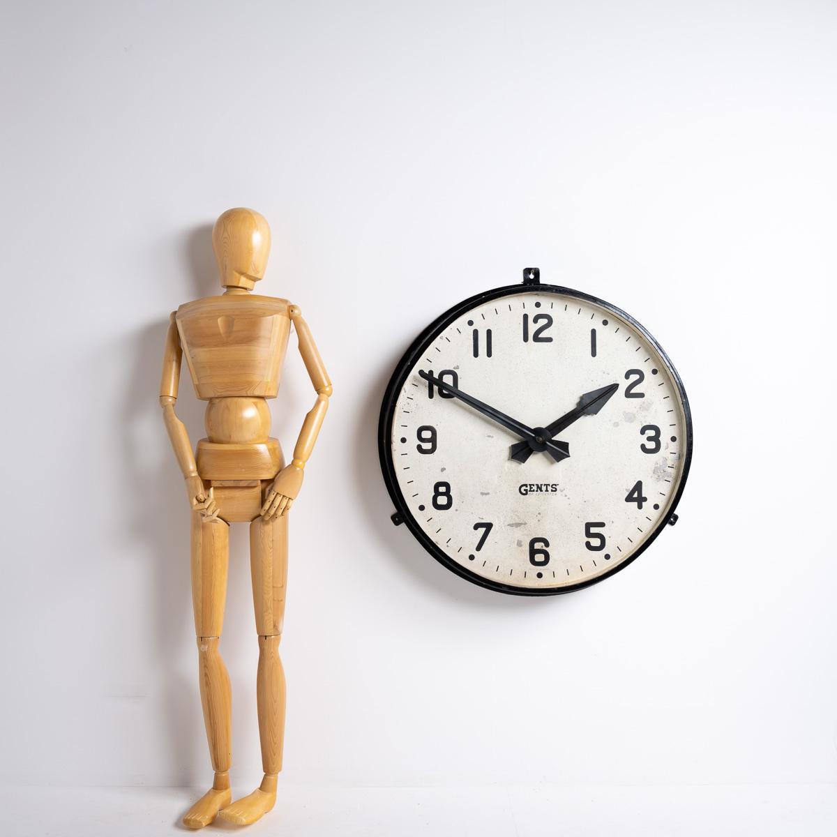 HUGE RECLAIMED FACTORY WALL CLOCK BY GENTS OF LEICESTER

A massive and rare reclaimed factory slave clock made in England circa 1940 by Gents of Leicester.

The clock has been reclaimed from a closed down mill in the oldham area north of