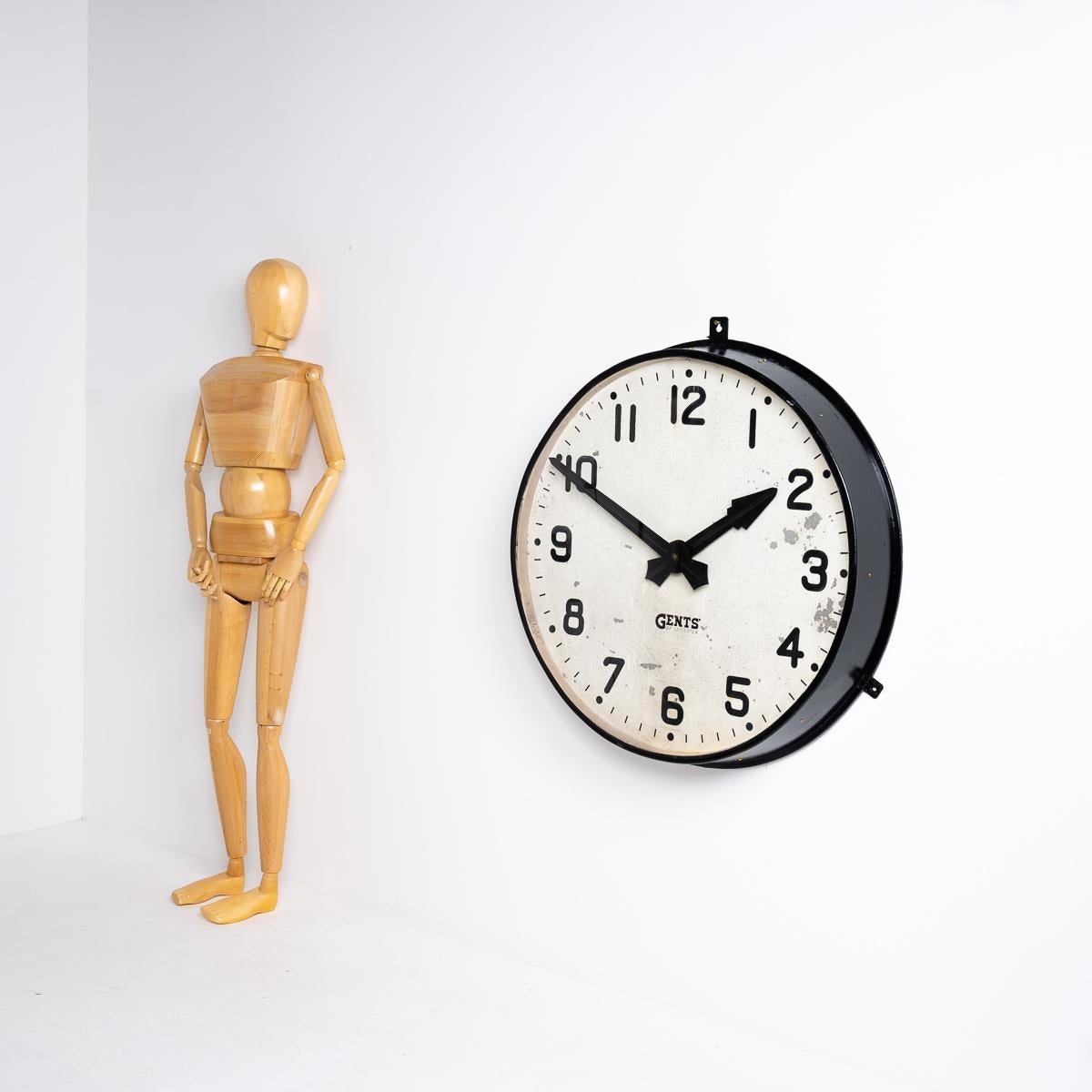 Industrial Huge 42 Inch Diameter Reclaimed Factory Wall Clock By Gents Of Leicester For Sale