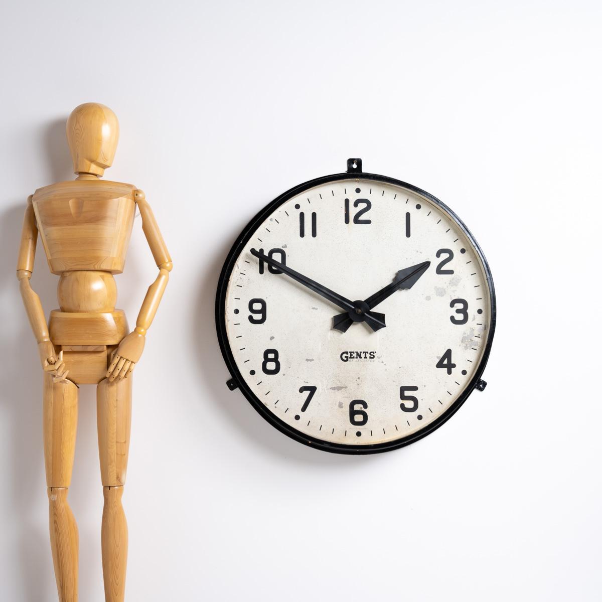Steel Huge 42 Inch Diameter Reclaimed Factory Wall Clock By Gents Of Leicester For Sale