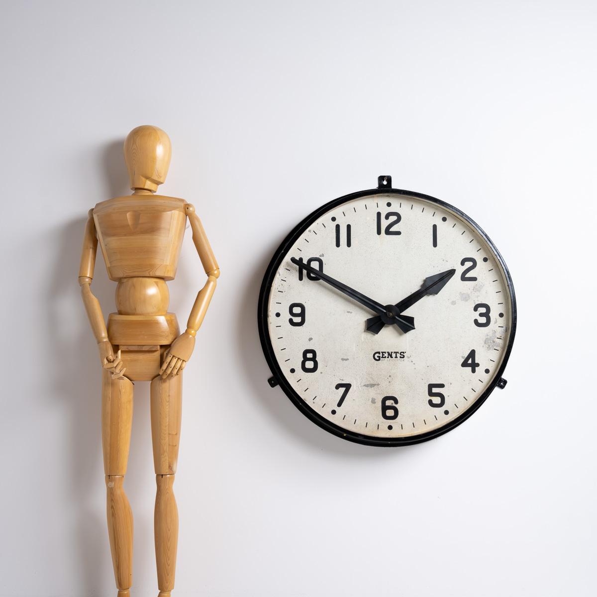 Huge 42 Inch Diameter Reclaimed Factory Wall Clock By Gents Of Leicester For Sale 1