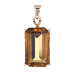 Huge 44 Carat Citrine Pendant Vintage 14 Karat Gold Emerald Cut Estate Jewelry Huge 44 Carat Citrine Pendant Vintage 14 Karat Gold Emerald Cut Estate Jewelry