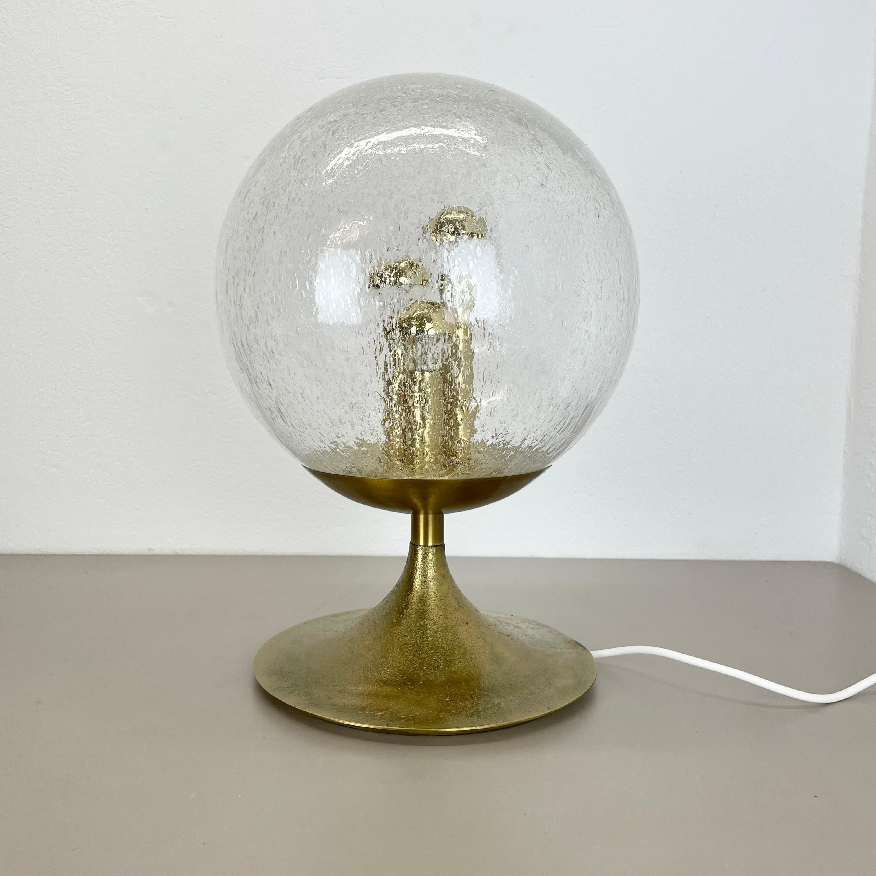 enorme Lámpara de mesa BOLA de latón estilo Hollywood Regency de 44 cm, Italia Años 70 en venta 13