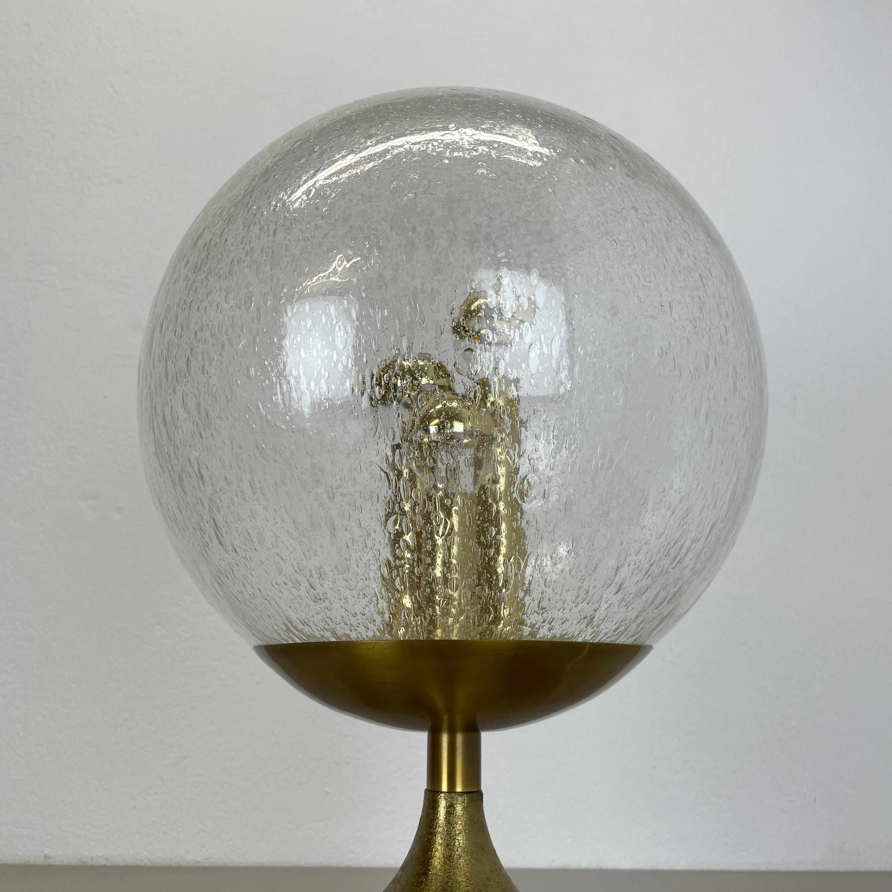 enorme Lámpara de mesa BOLA de latón estilo Hollywood Regency de 44 cm, Italia Años 70 Italiano en venta