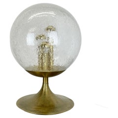 huge 44cm Hollywood Regency Stilnovo Style Brass BALL Table Light, Italy 1970s