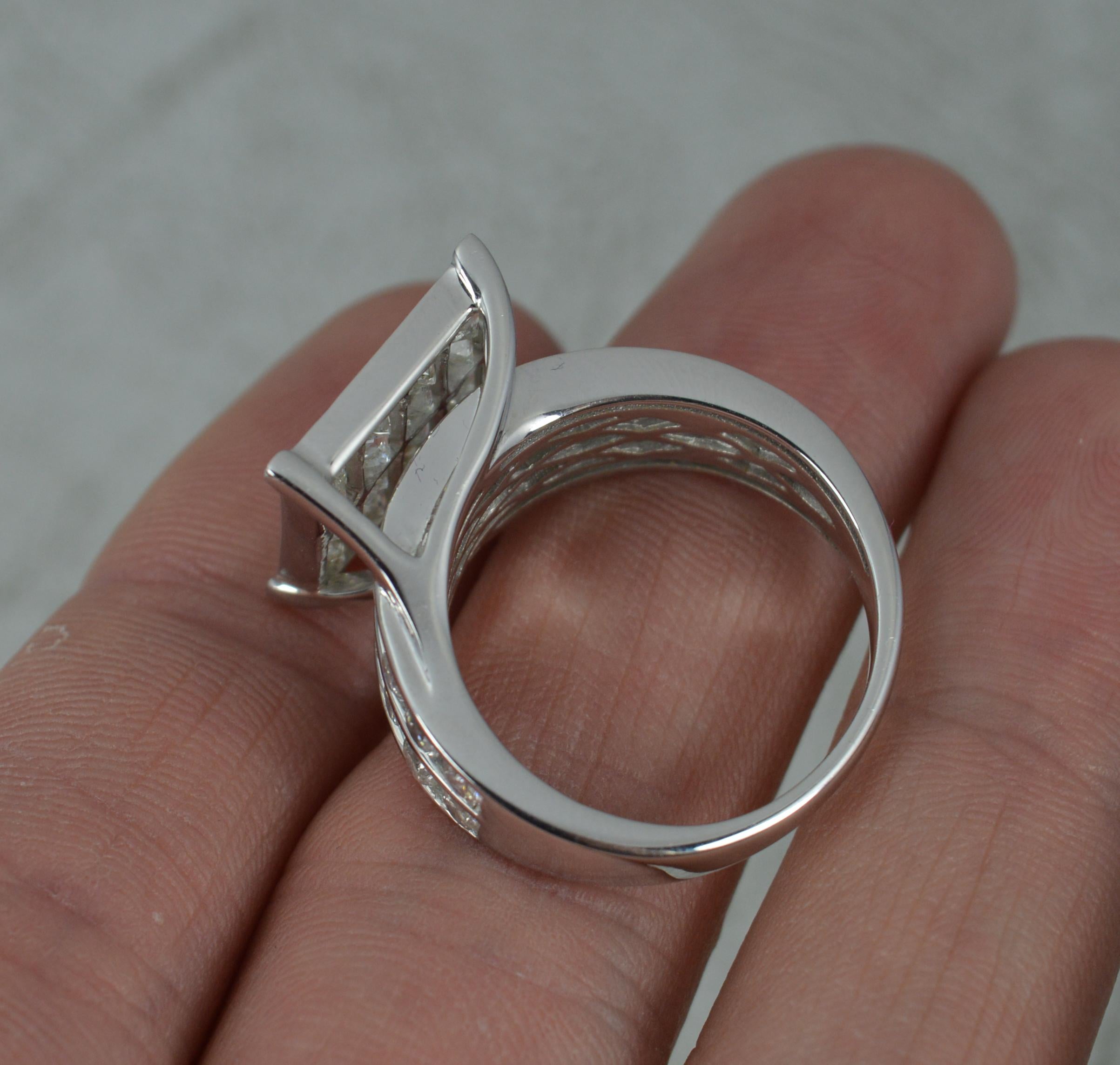 Contemporary Huge 4.50 Carat Diamond 9ct White Gold Ladies Bling Ring For Sale