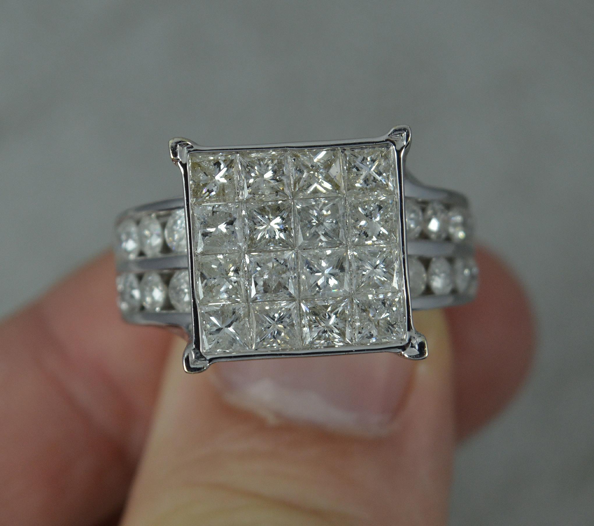 Huge 4.50 Carat Diamond 9ct White Gold Ladies Bling Ring In Excellent Condition For Sale In St Helens, GB
