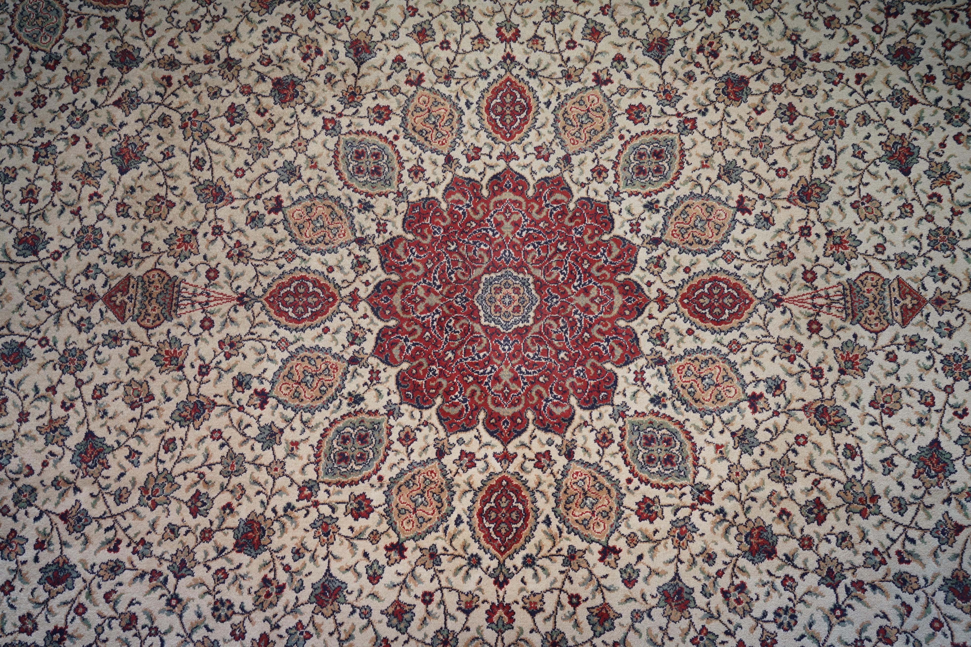 Hand-Crafted Huge French Antique Red Extra Large Rug Carpet Must See Pictures For Sale