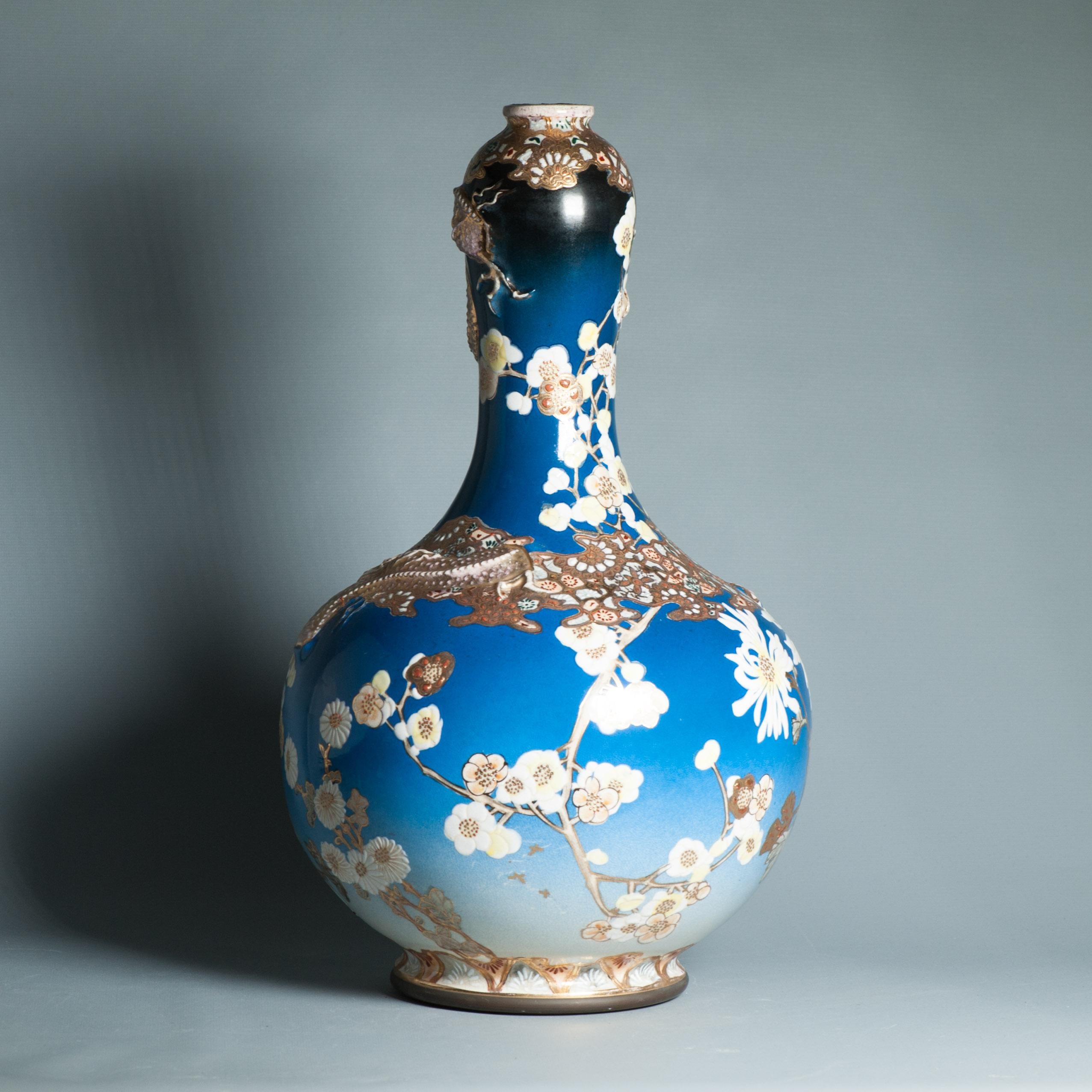 Énorme vase japonais Satsuma de 46CM de style ancien Taizan Yohei d'époque Meiji en vente 6