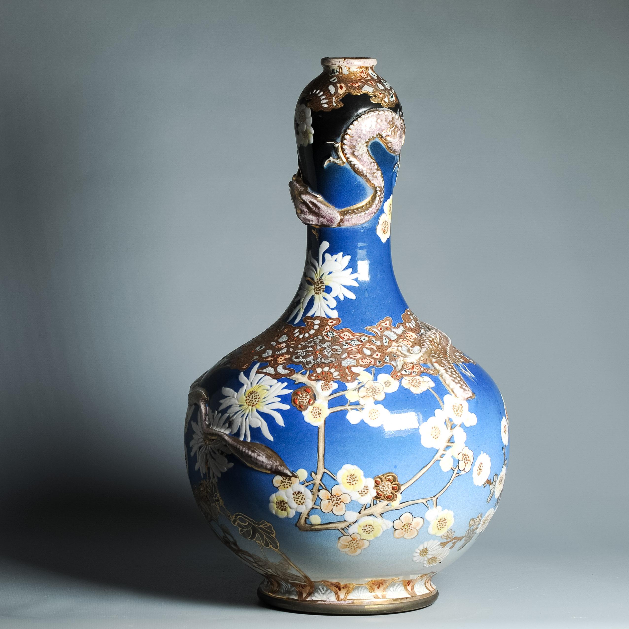 Énorme vase japonais Satsuma de 46CM de style ancien Taizan Yohei d'époque Meiji en vente 9