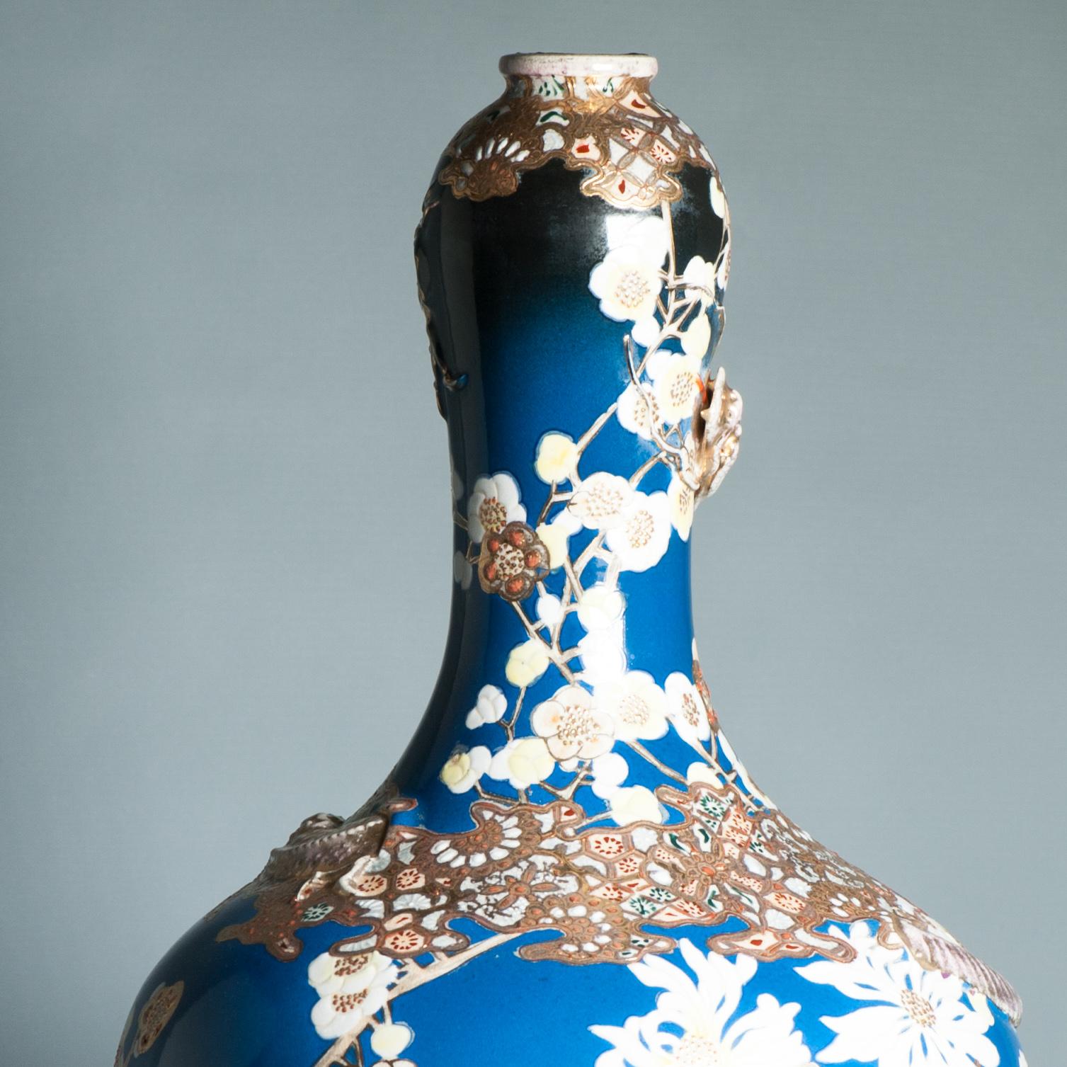 Énorme vase japonais Satsuma de 46CM de style ancien Taizan Yohei d'époque Meiji en vente 11