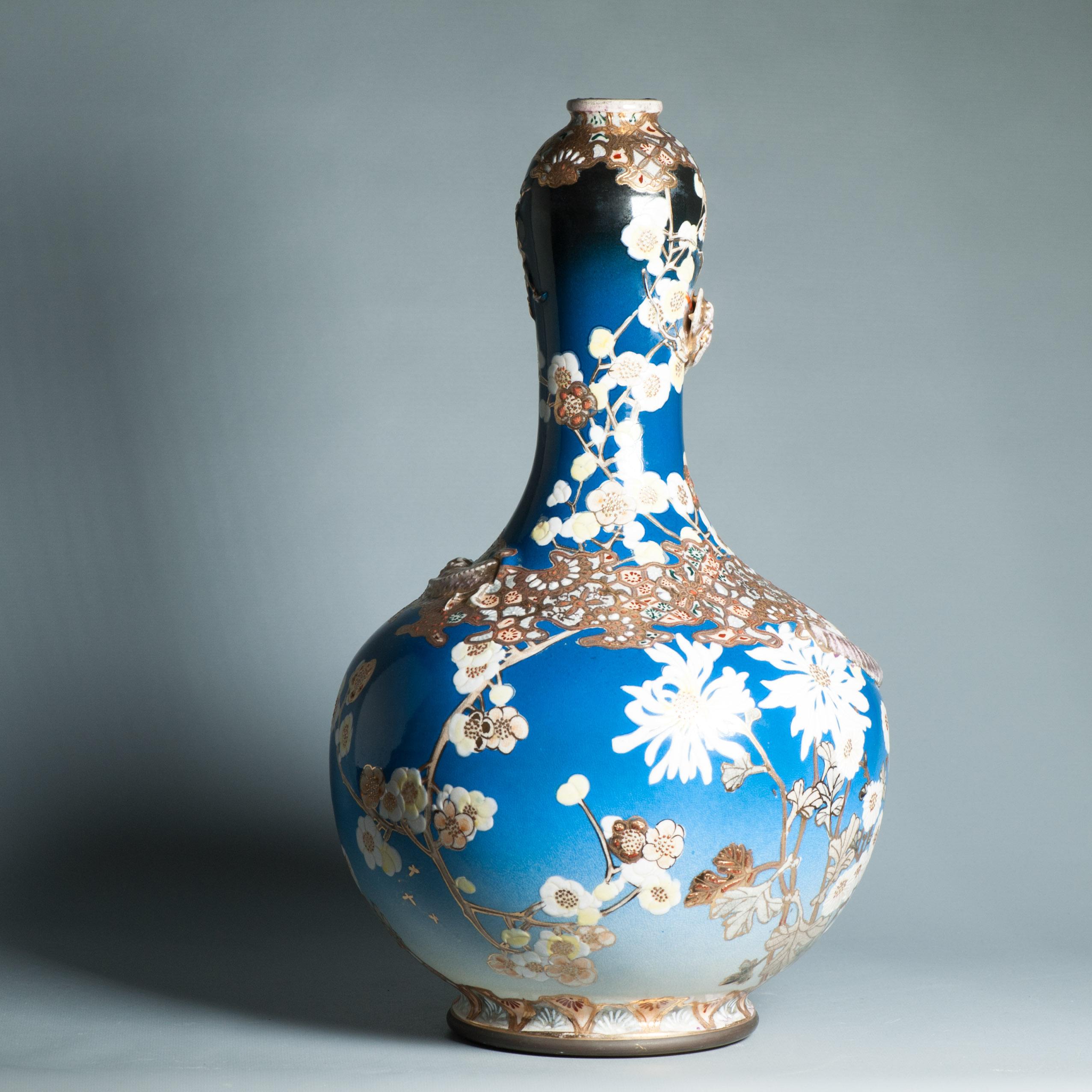 Énorme vase japonais Satsuma de 46CM de style ancien Taizan Yohei d'époque Meiji en vente 13