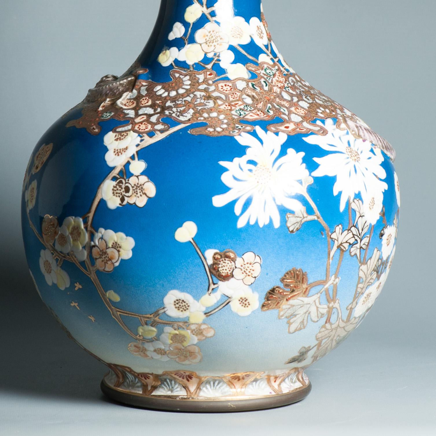 Énorme vase japonais Satsuma de 46CM de style ancien Taizan Yohei d'époque Meiji en vente 2