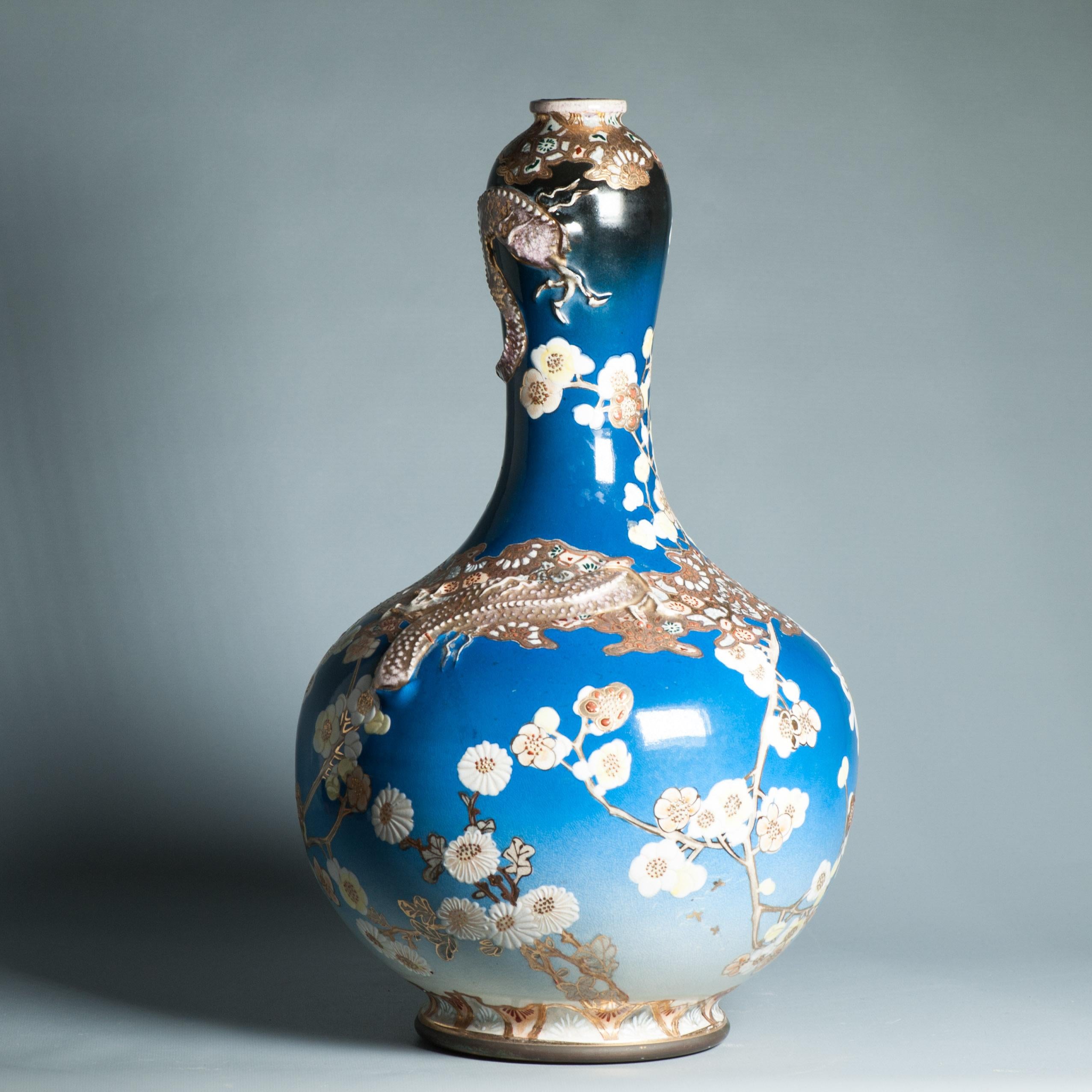 Énorme vase japonais Satsuma de 46CM de style ancien Taizan Yohei d'époque Meiji en vente 3