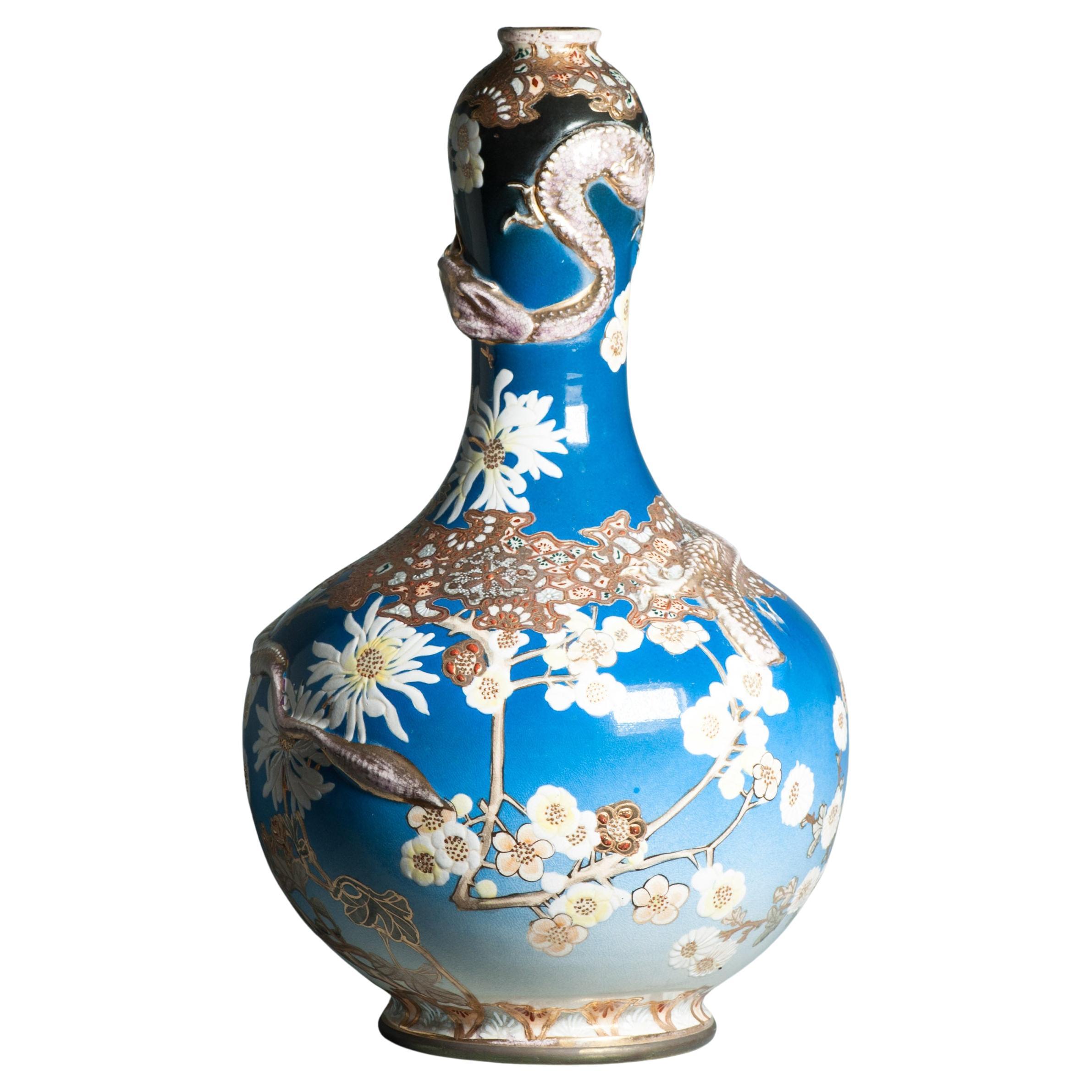 Huge 46CM Antique Taizan Yohei Style Meiji period Japanese Satsuma Vase