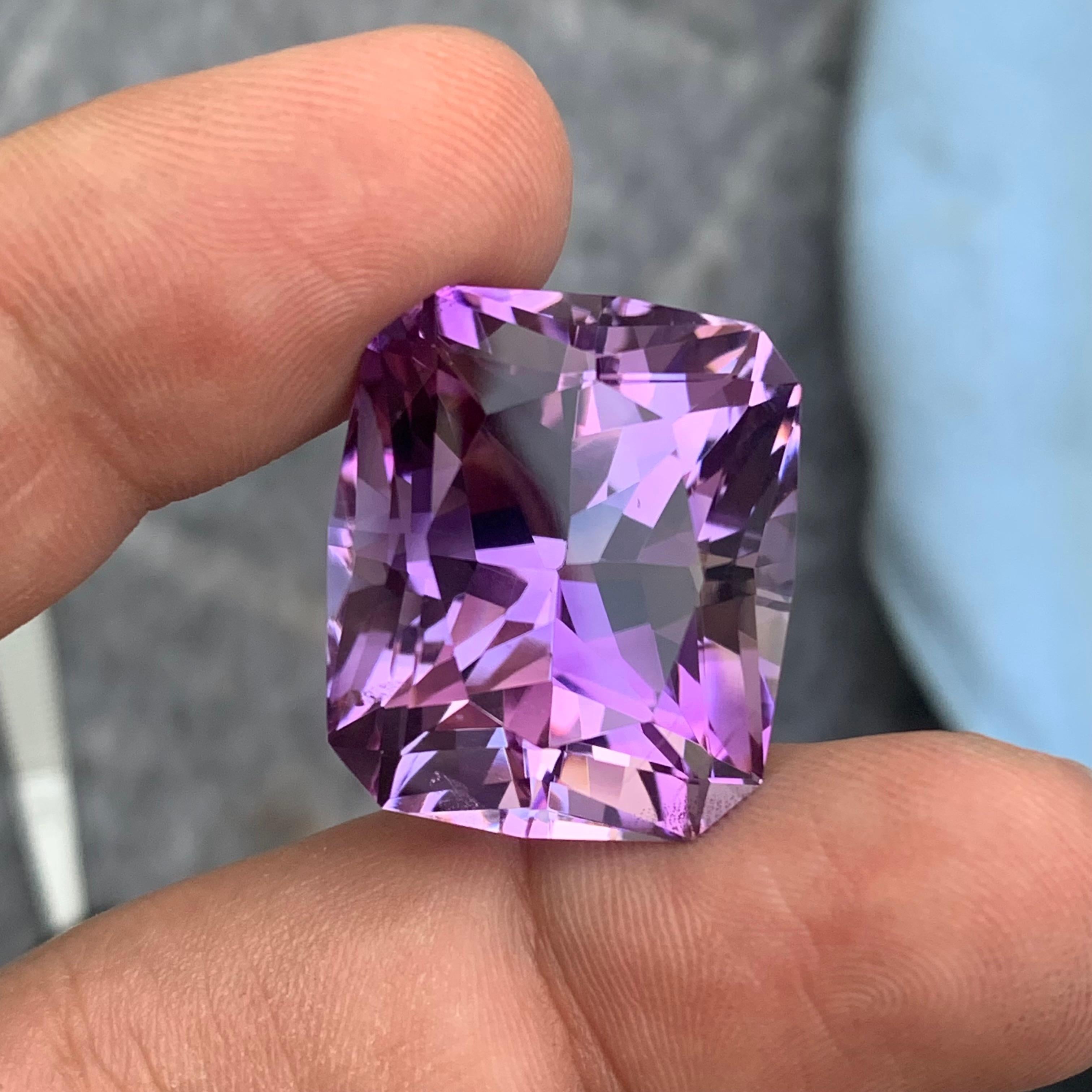 Großer 50 Karat funkelnder natürlicher loser Amethyst-Diamant im Fancy-Schliff für Halskette im Angebot 6