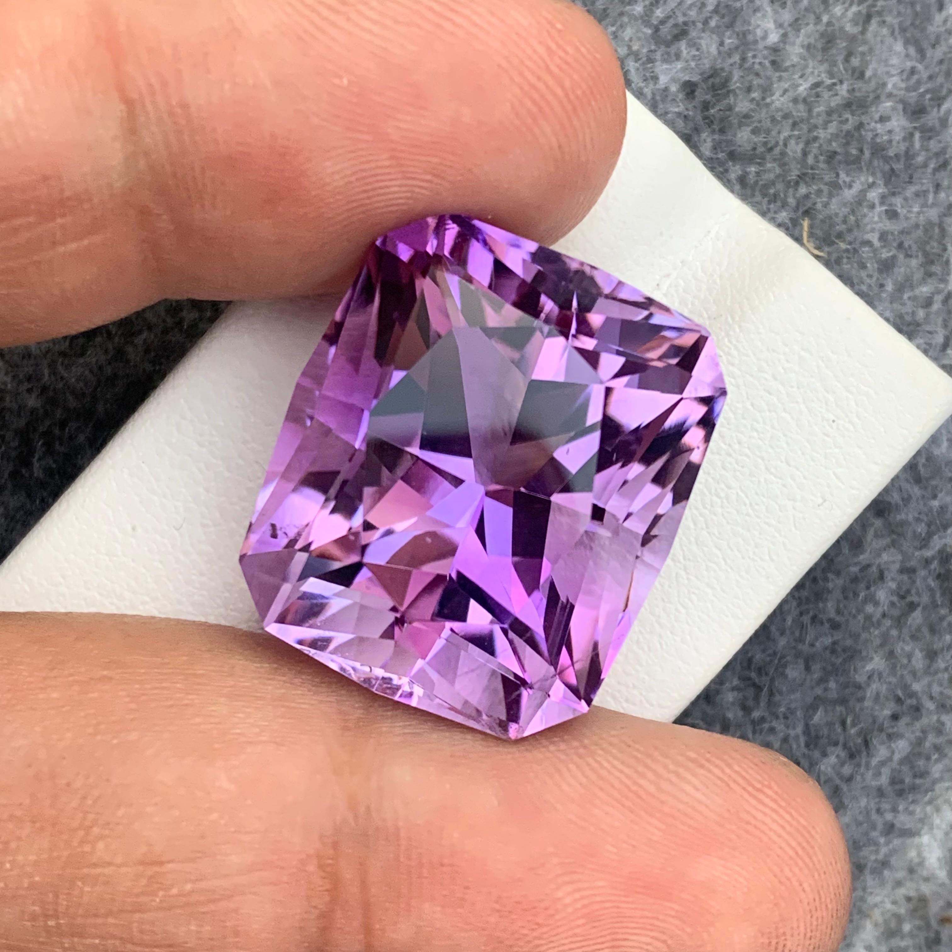 Arts and Crafts Huge 50 Carats Sparkly Natural Loose Amethyst Diamond Fancy Cut for Necklace For Sale