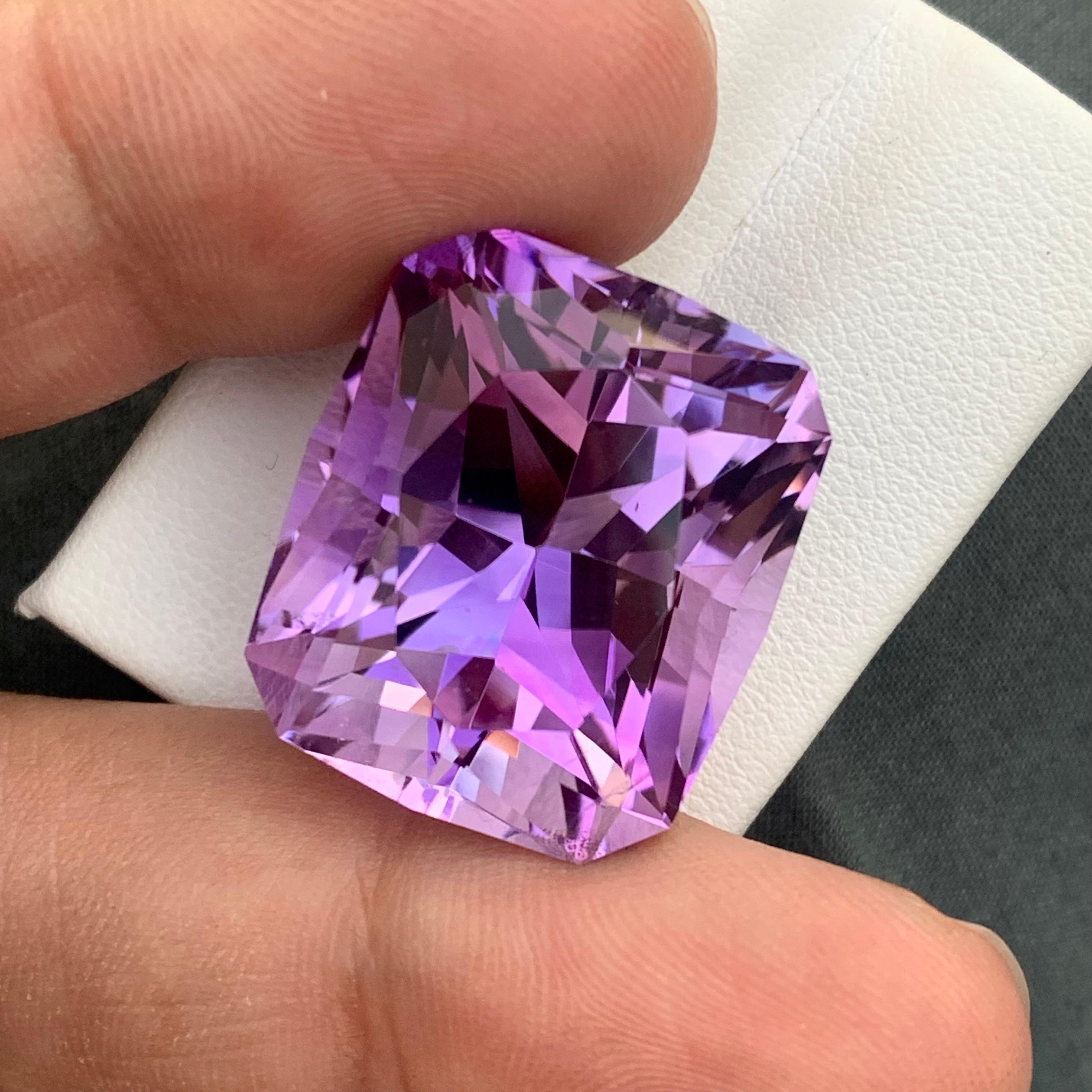 Antique Cushion Cut Huge 50 Carats Sparkly Natural Loose Amethyst Diamond Fancy Cut for Necklace For Sale