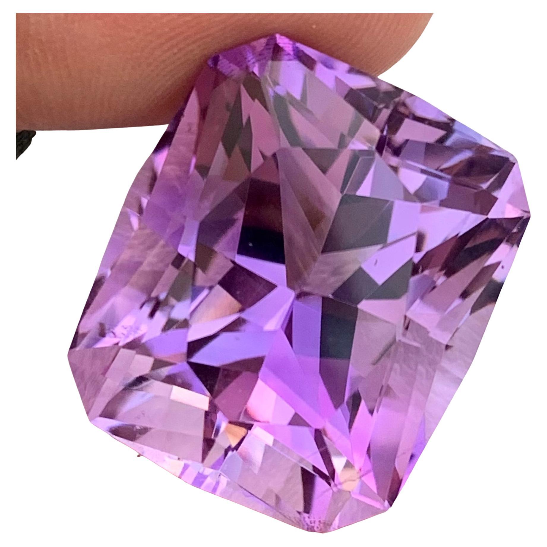 Huge 50 Carats Sparkly Natural Loose Amethyst Diamond Fancy Cut for Necklace
