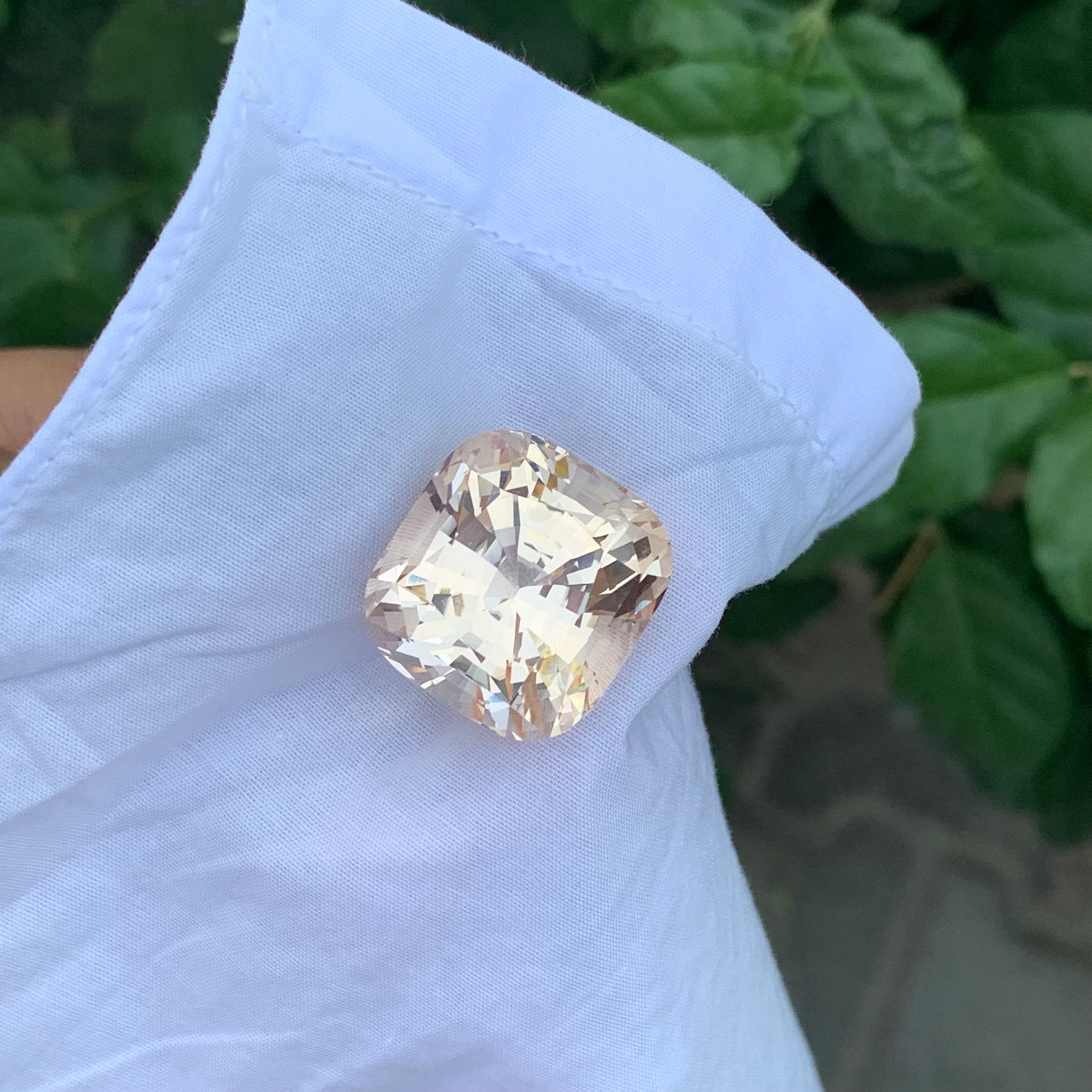 Taglio cuscino Enorme pietra Morganite sfaccettata naturale da 50,00 carati a forma di cuscino in vendita