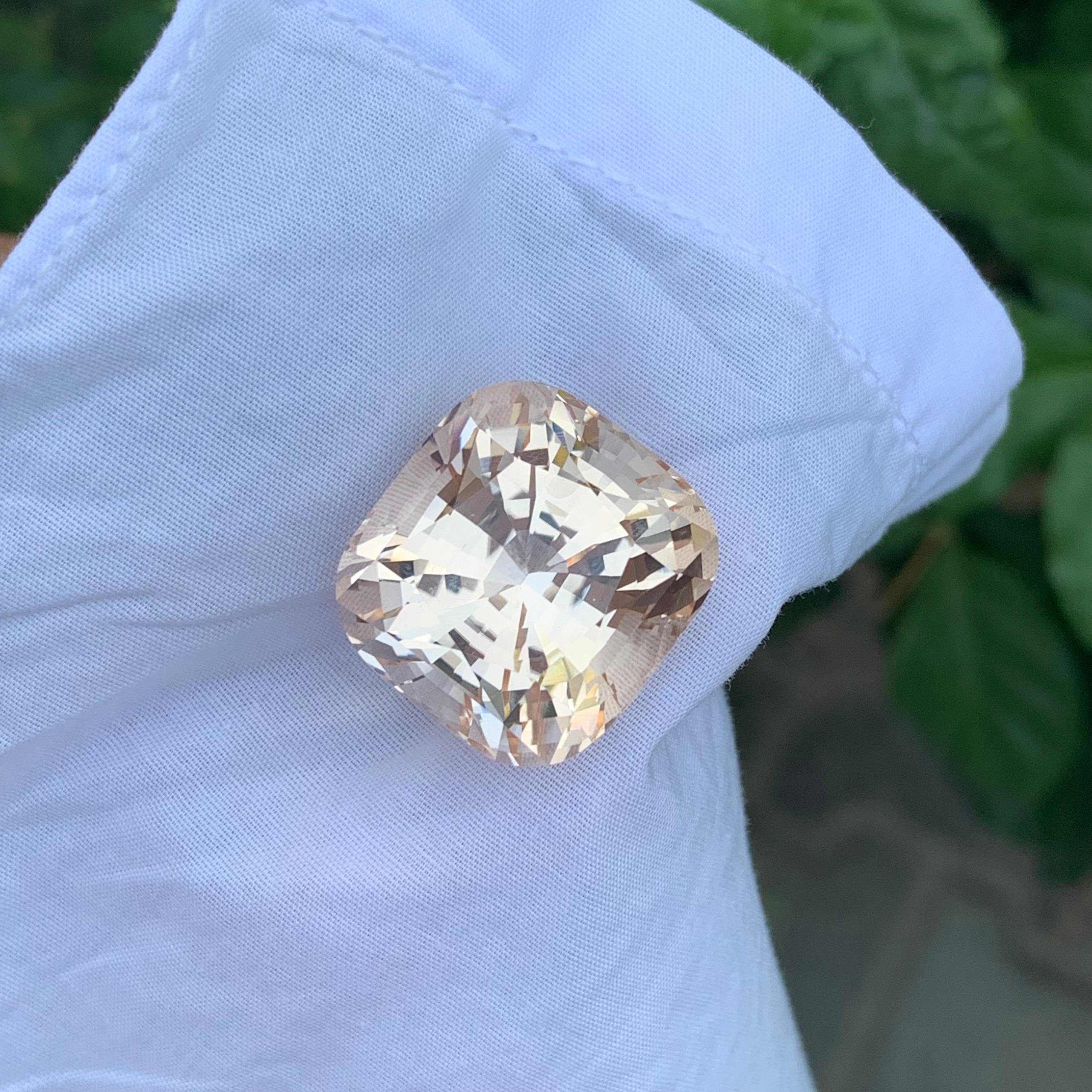 Enorme pietra Morganite sfaccettata naturale da 50,00 carati a forma di cuscino In condizioni Nuovo in vendita a Peshawar, PK