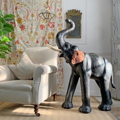Huge 51 Inch Tall Liberty of London Leather Elephant
