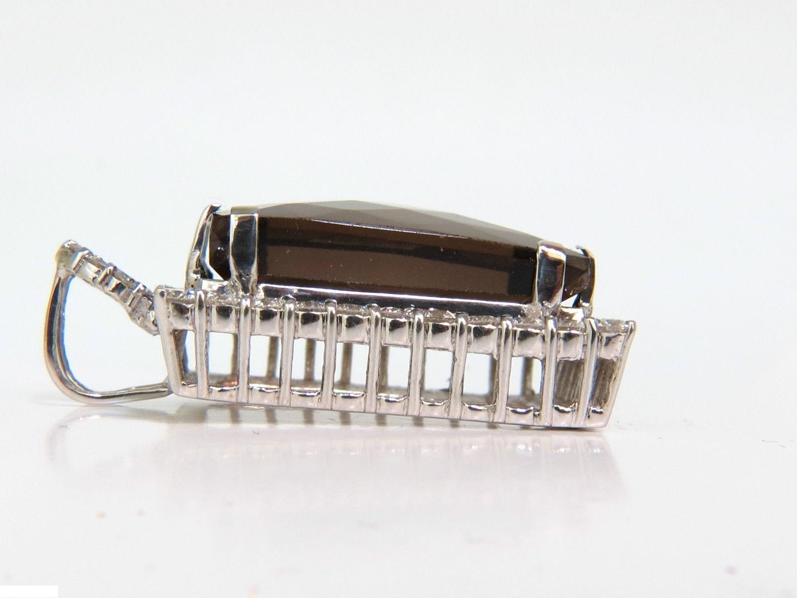 Enorme collana di diamanti con topazio marrone naturale da 52,34 carati e Omega 14KT A+ in vendita 6