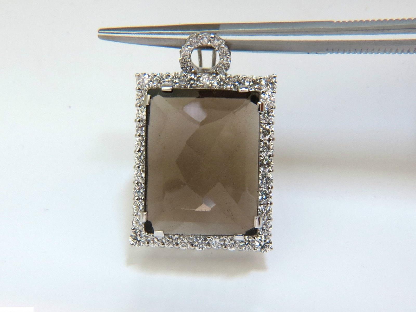Enorme collana di diamanti con topazio marrone naturale da 52,34 carati e Omega 14KT A+ in vendita 1