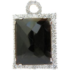 Huge 52.34CT Natural Fancy Brown Topaz Diamond Necklace & Omega 14KT A+*