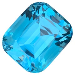 Enorme gema de topacio azul suizo suelto de 54,75 quilates en forma de cojín