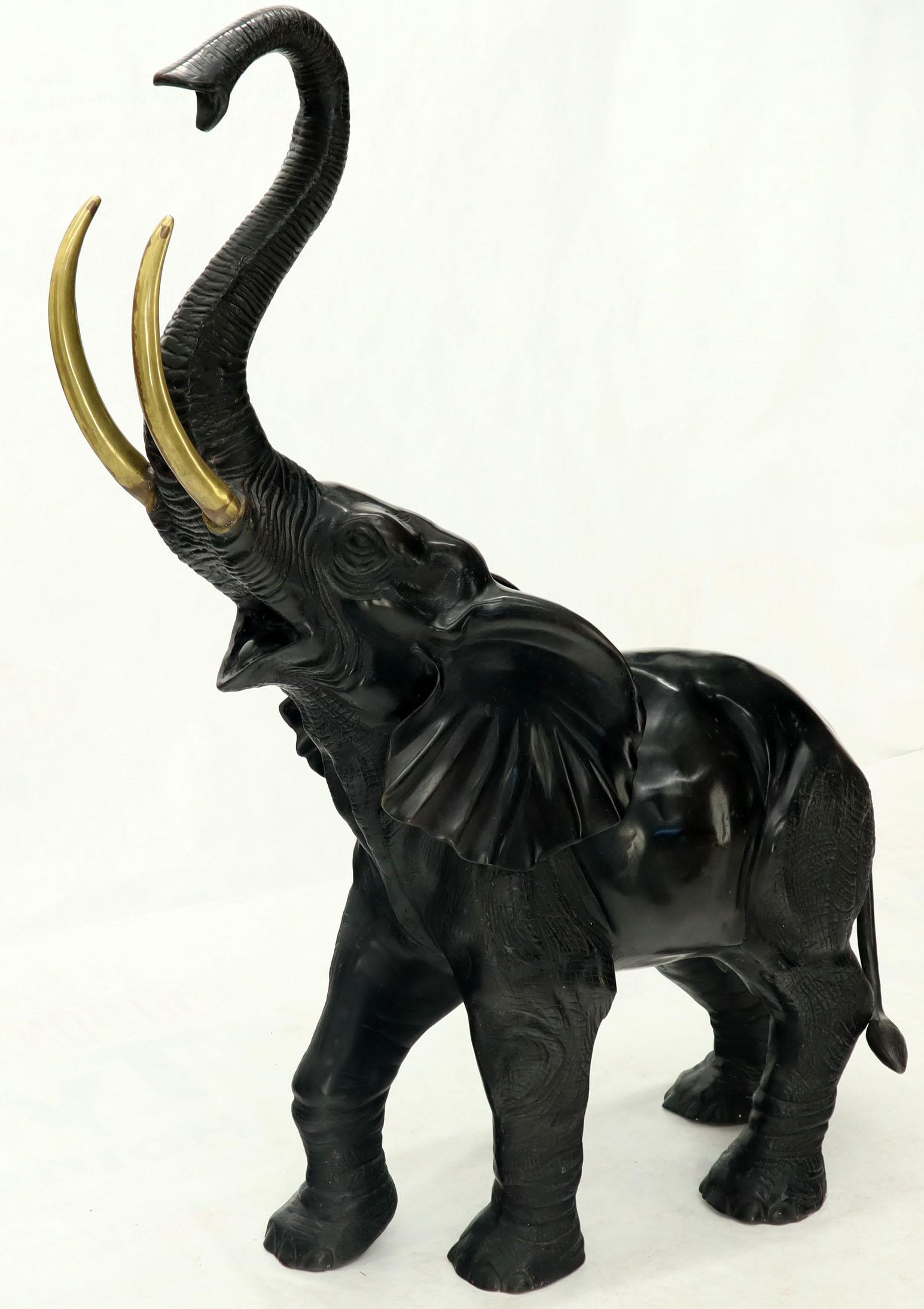Unknown Huge 55” Tall High Bronze Elephant Sculpture For Sale