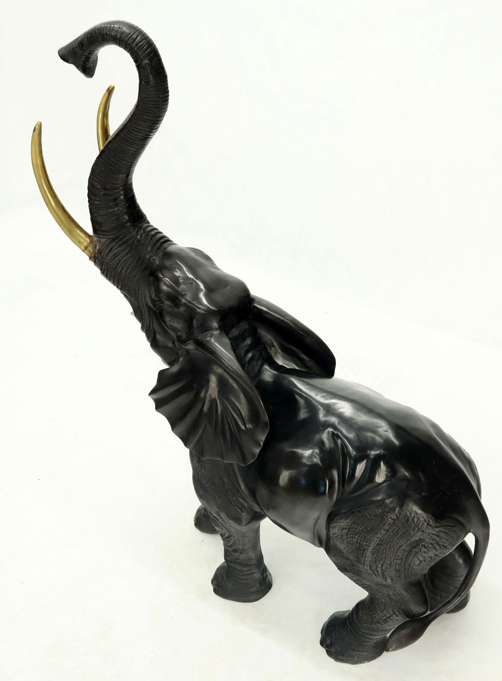 Cast Huge 55” Tall High Bronze Elephant Sculpture