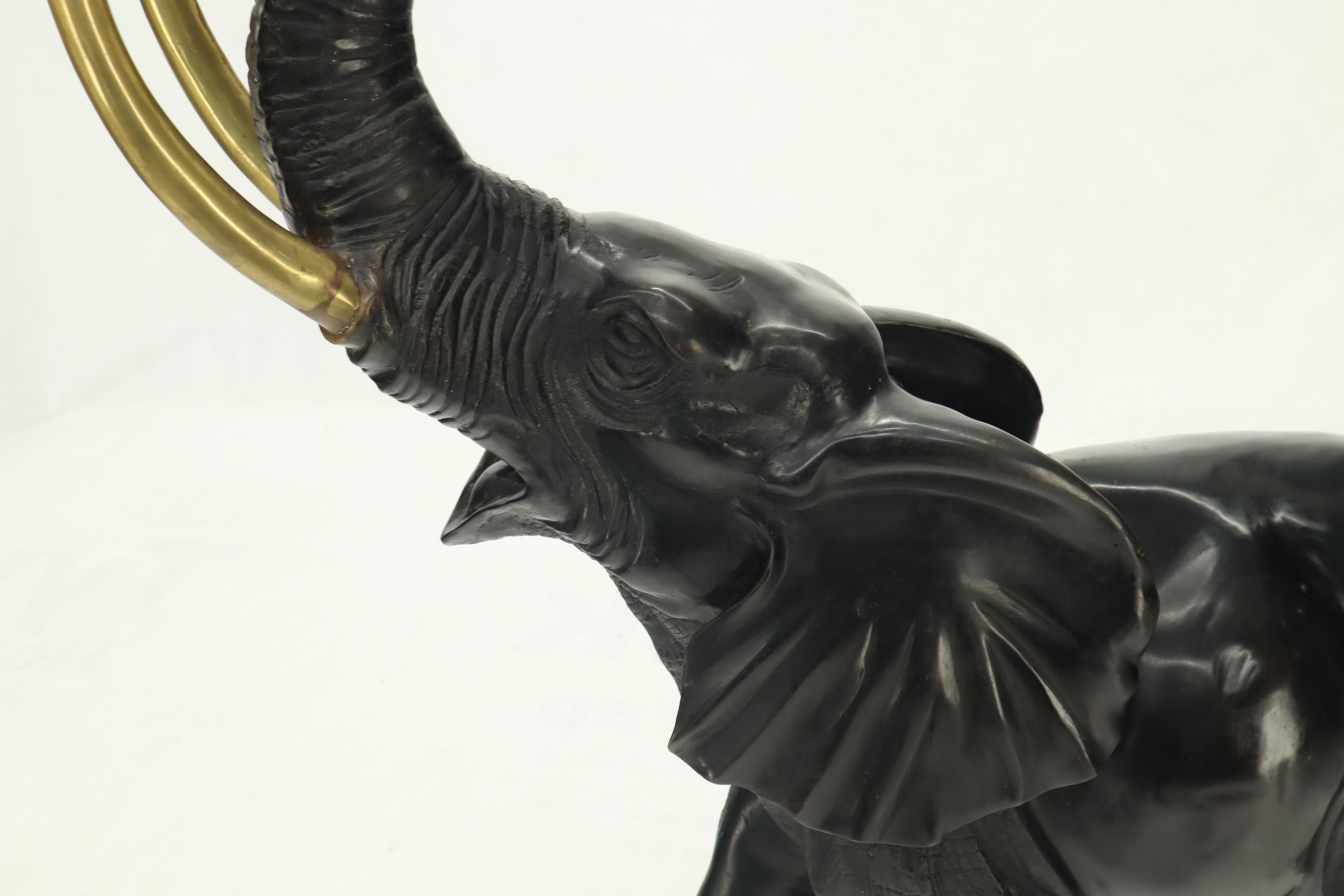20th Century Huge 55” Tall High Bronze Elephant Sculpture