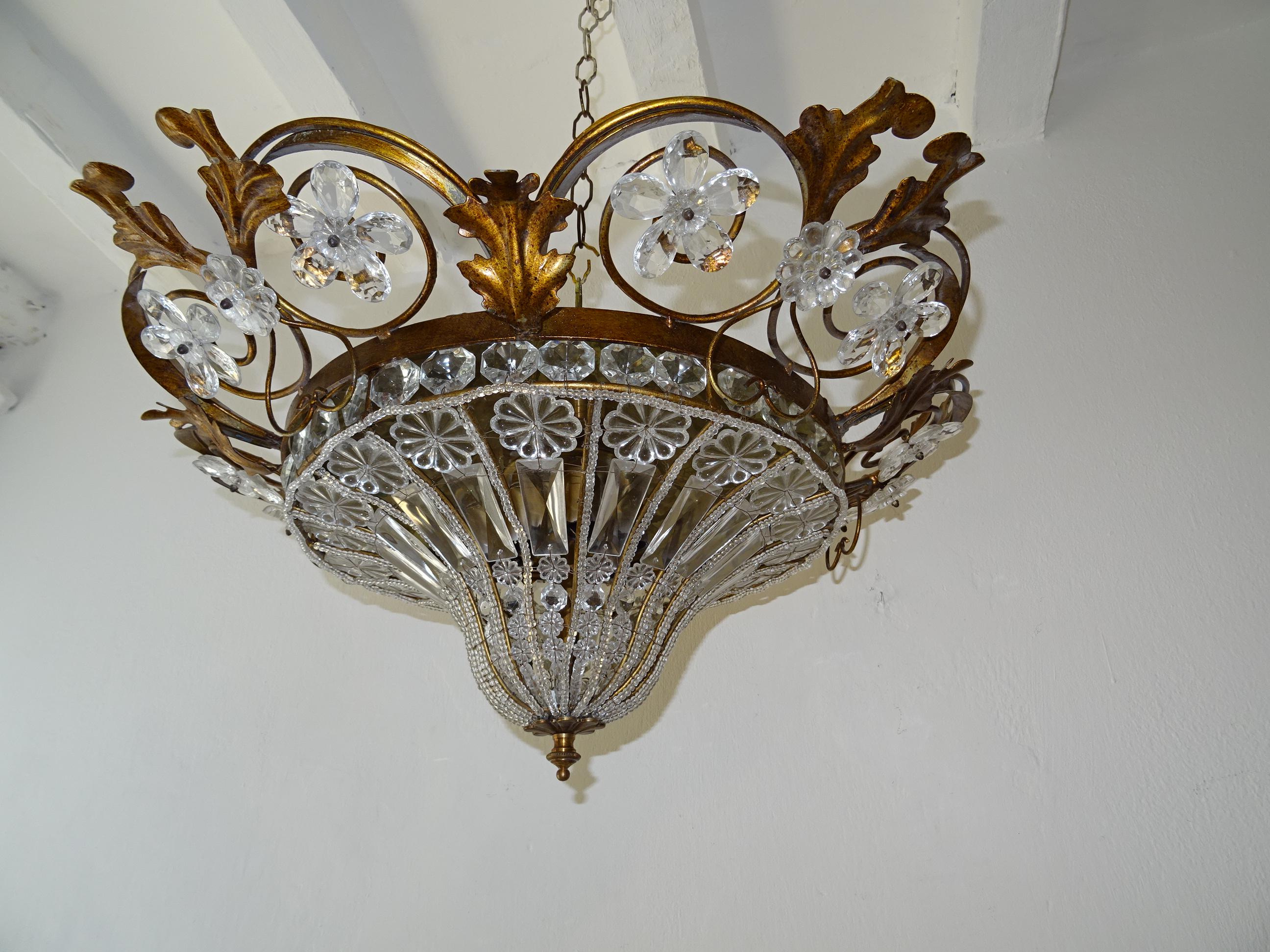 flush mount beaded chandelier