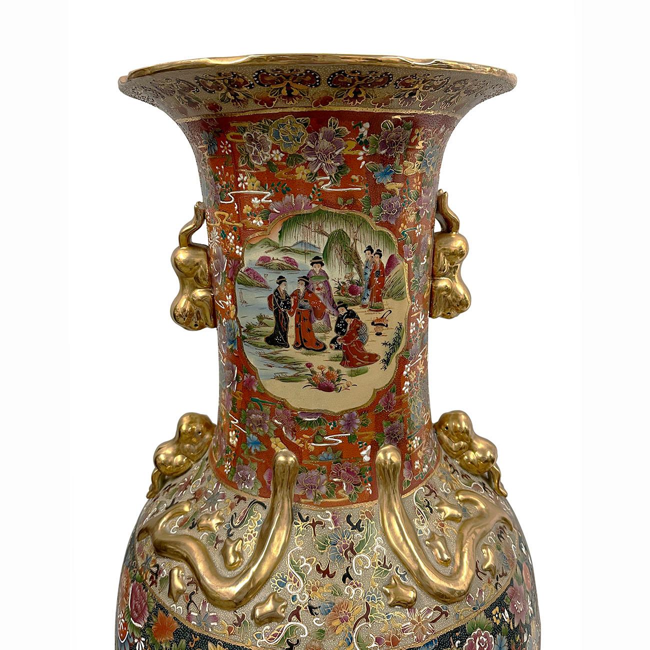 Huge Mid-20th Century Chinese Hand Painted Rose Medallion Floor Vase 3