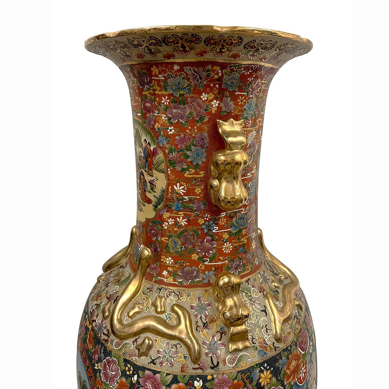 Huge Mid-20th Century Chinese Hand Painted Rose Medallion Floor Vase 7