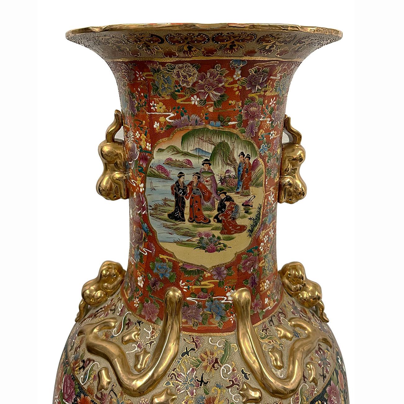 This magnificent Chinese Rose Medallion Tall floor vases also know as 