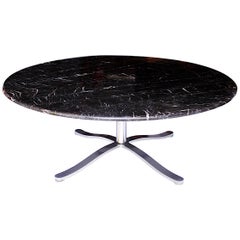 Huge 6 ft. Mid-Century Modern Round Marble Alpha Dining Table by Nicos Zographos