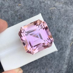 Huge 75.80 Carat Natural Soft Pink Loose Kunzite Asscher Cut for Jewelry Making
